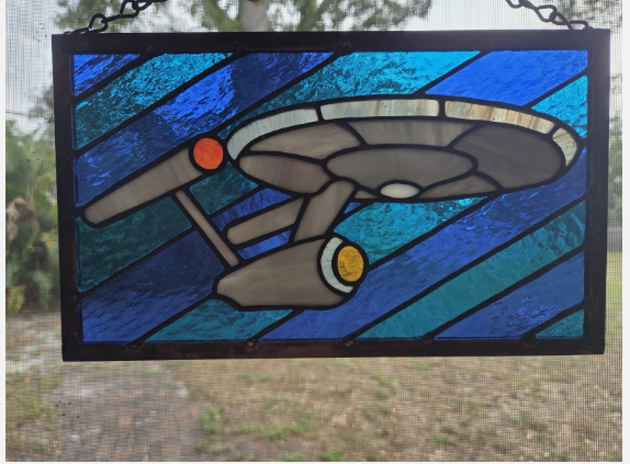✨ Star Trek Stained Glass Panel – 11x7" ✨