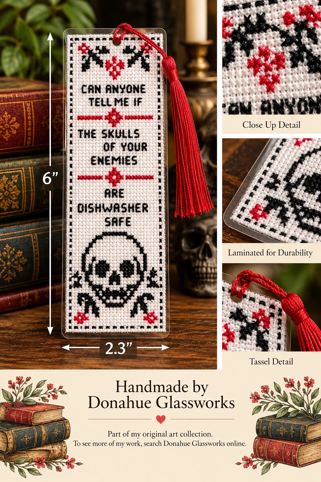 Skulls of Your Enemies — Cross-Stitch Bookmark