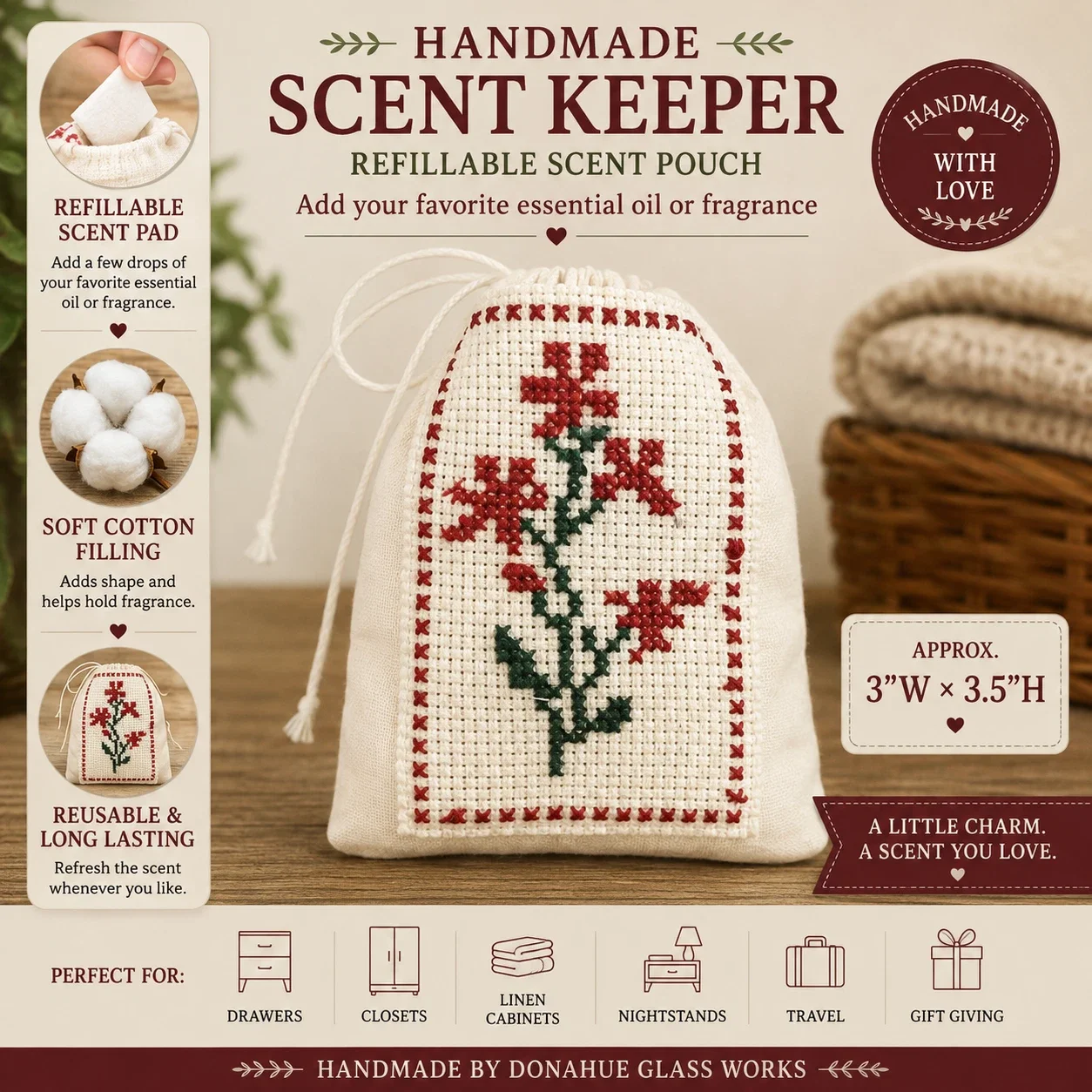 Crimson Garden — Handmade Floral Scent Keeper