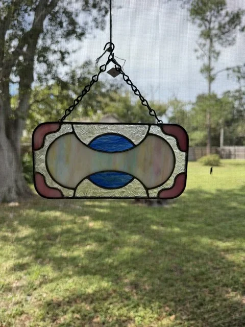 🎨 Geometric Abstract Stained Glass Panel – Colorful Contemporary Design