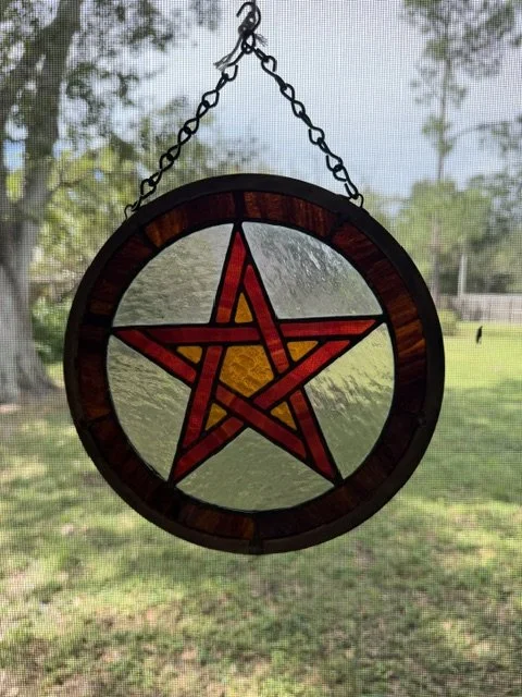 🔮 Stained Glass Pentacle Panel