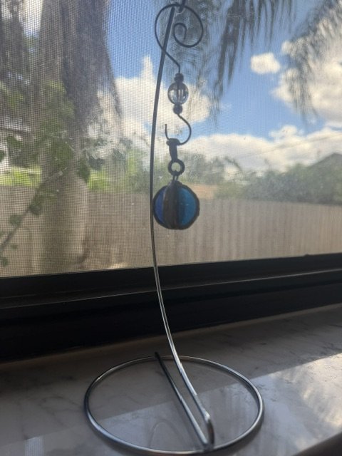 Ocean Blue Stained Glass Light Pull – 1.3 inch