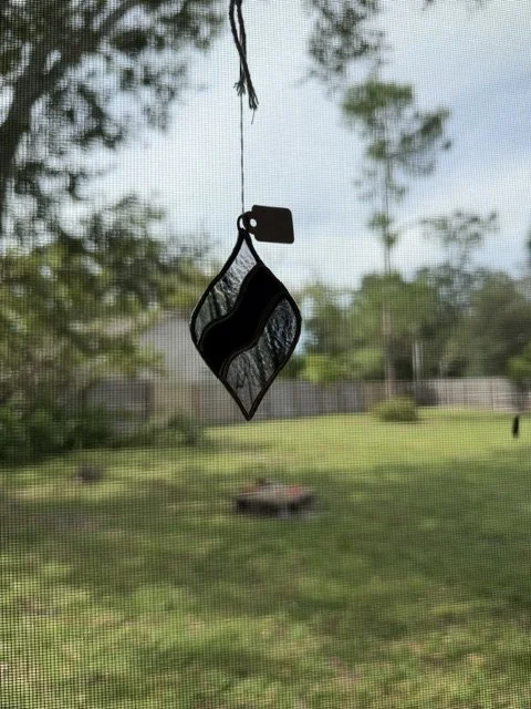 Midnight Ripple — 2×3 Abstract Stained Glass Ornament