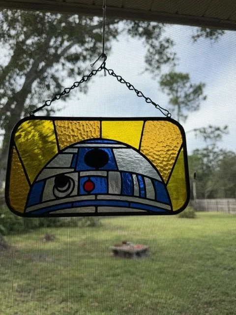 R2-D2 Inspired Stained Glass Panel