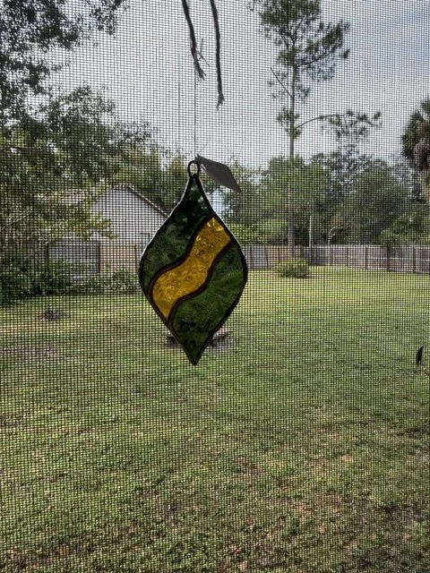 Amber Grove — 2×3 Abstract Stained Glass Ornament