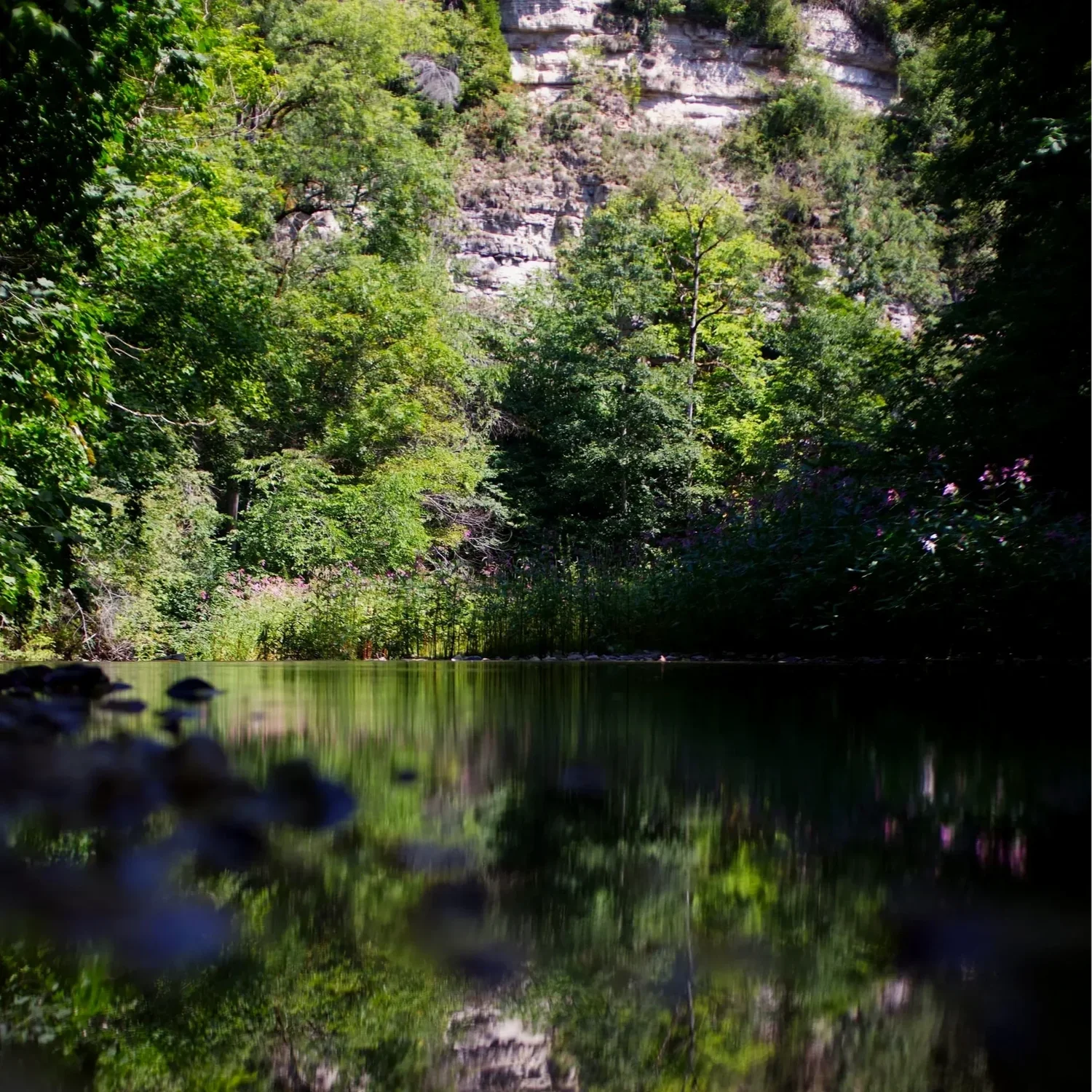 Water and rocks in the Wutach Gorge in the southern Black Forest