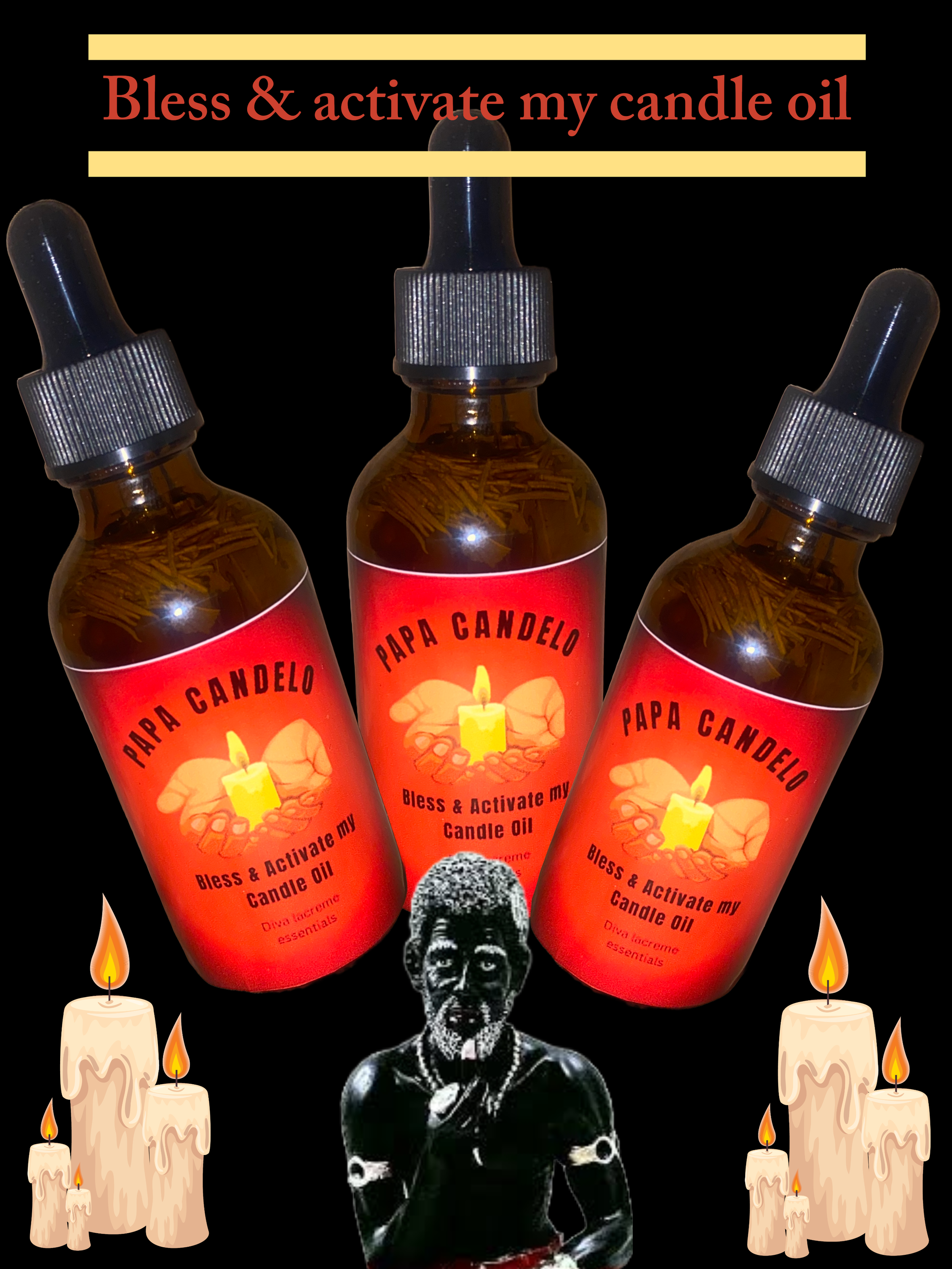Papa candelo candle blessing oil