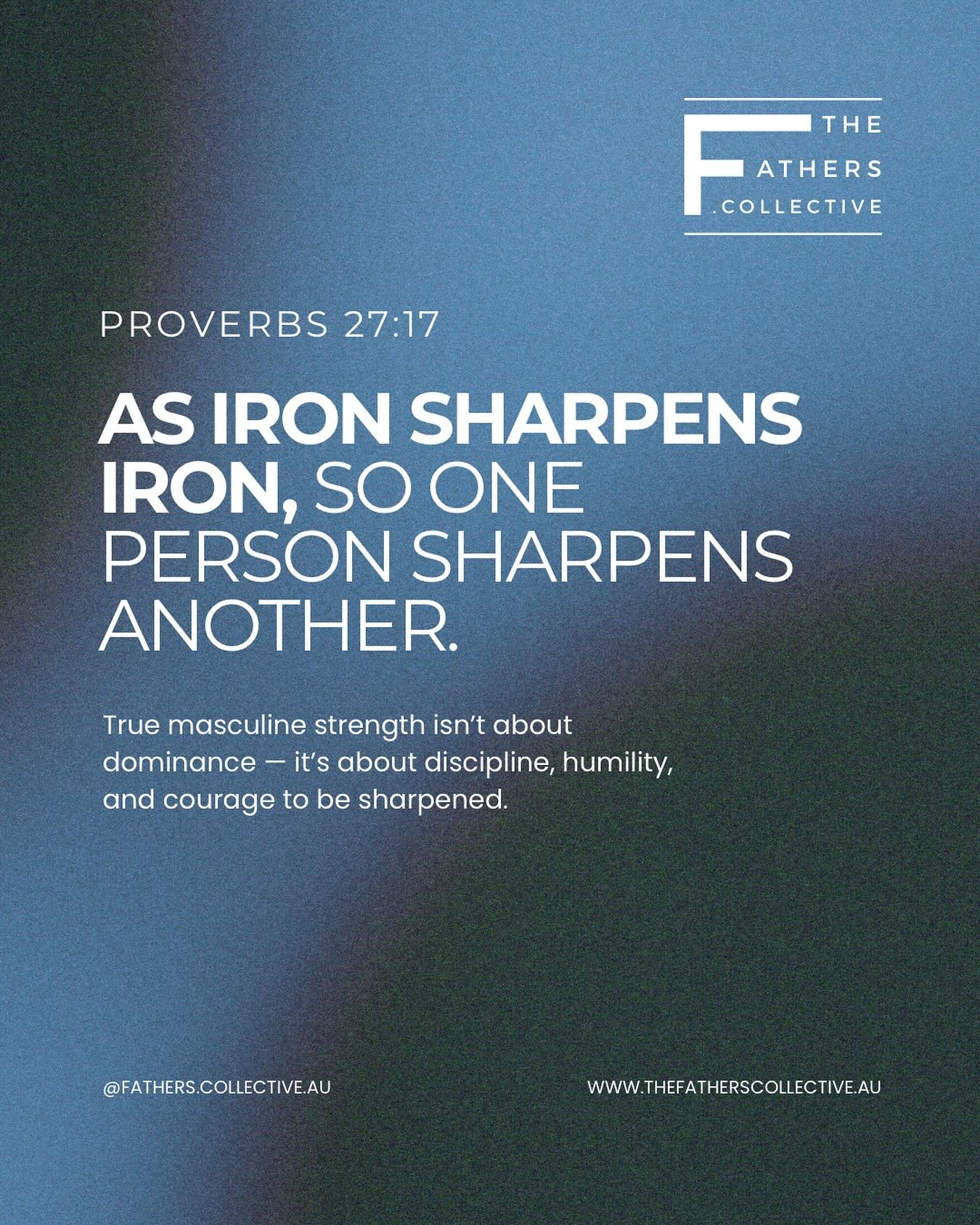 At The Fathers Collective. AU, we believe men are forged in brotherhood.

Just as iron sharpens iron, men become stronger through challenge, accountability, and truth spoken in love. We&rsquo;re not meant to walk this road alone - we grow by standing