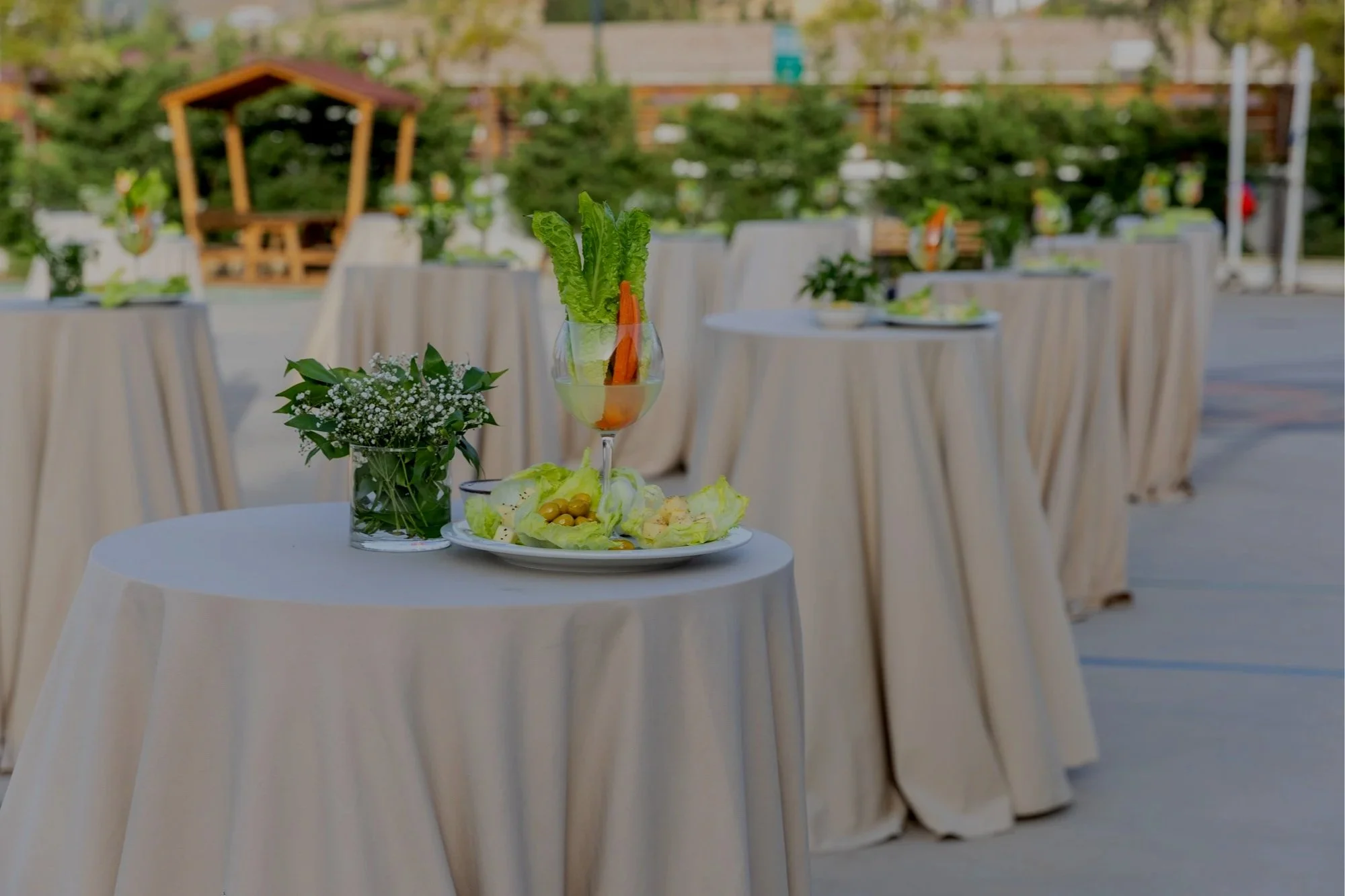 Garré Vineyard ballroom cocktail tables Livermore event space