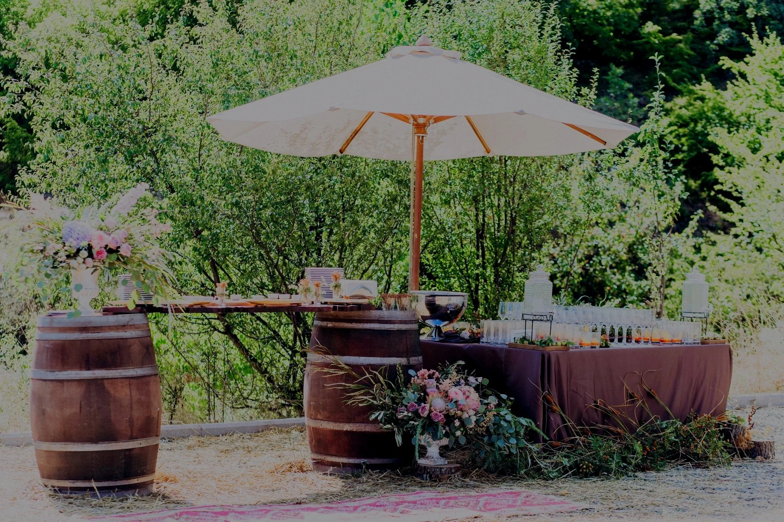Retzlaff Vineyards pepper tree boho table Livermore farm bar table
