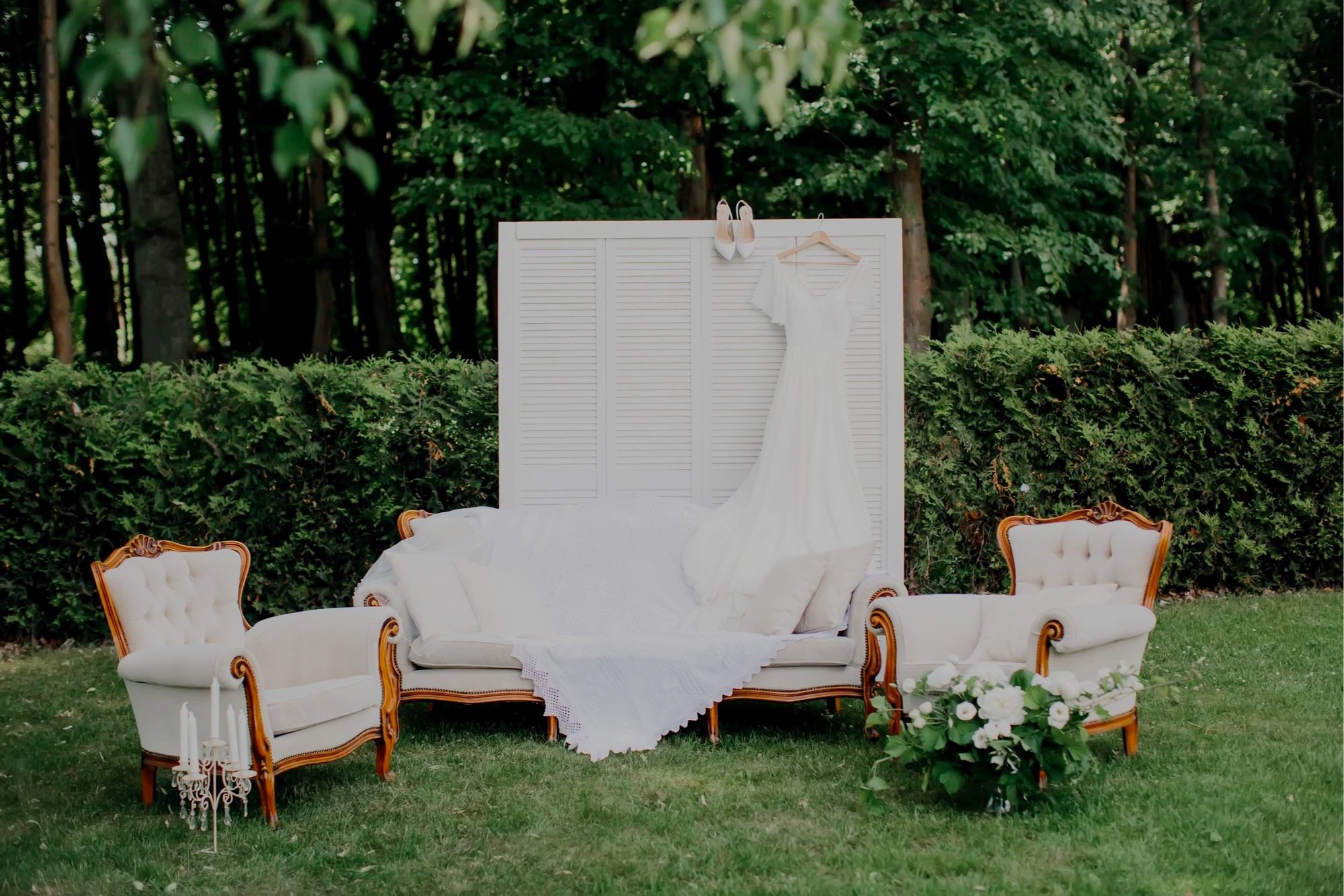 Concannon Vineyard bride under grape arbor Livermore wedding lounge