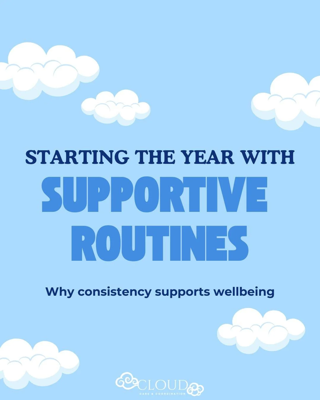 A new year is a great time to reflect on routines that support your wellbeing. Consistency isn&rsquo;t about rigid schedules,  it&rsquo;s about creating patterns that help you feel supported and safe. ⛅️

#NDIS #supportcoordination #wellbeing #health