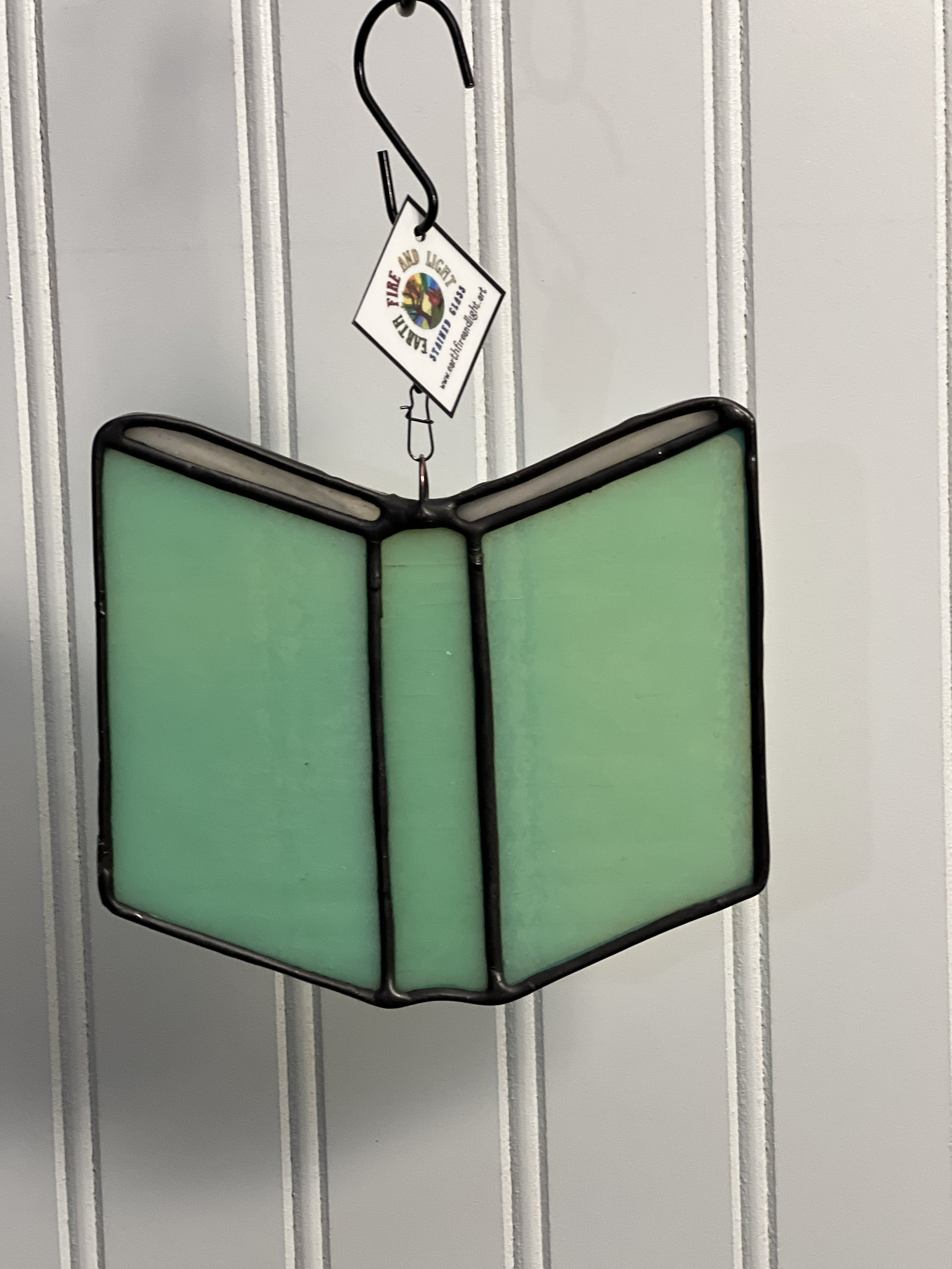 Book lover stained glass 