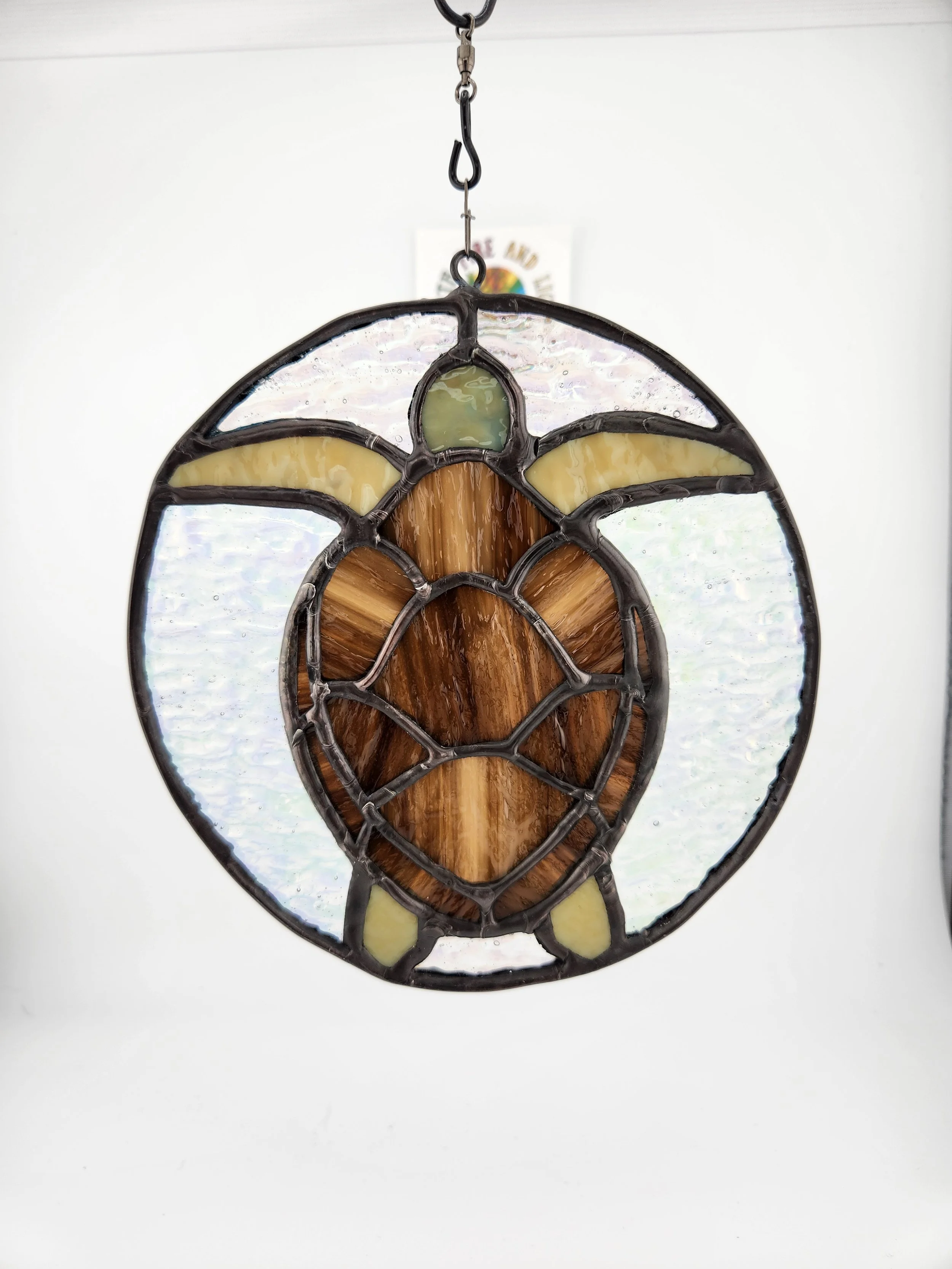 Stained glass sea turtle