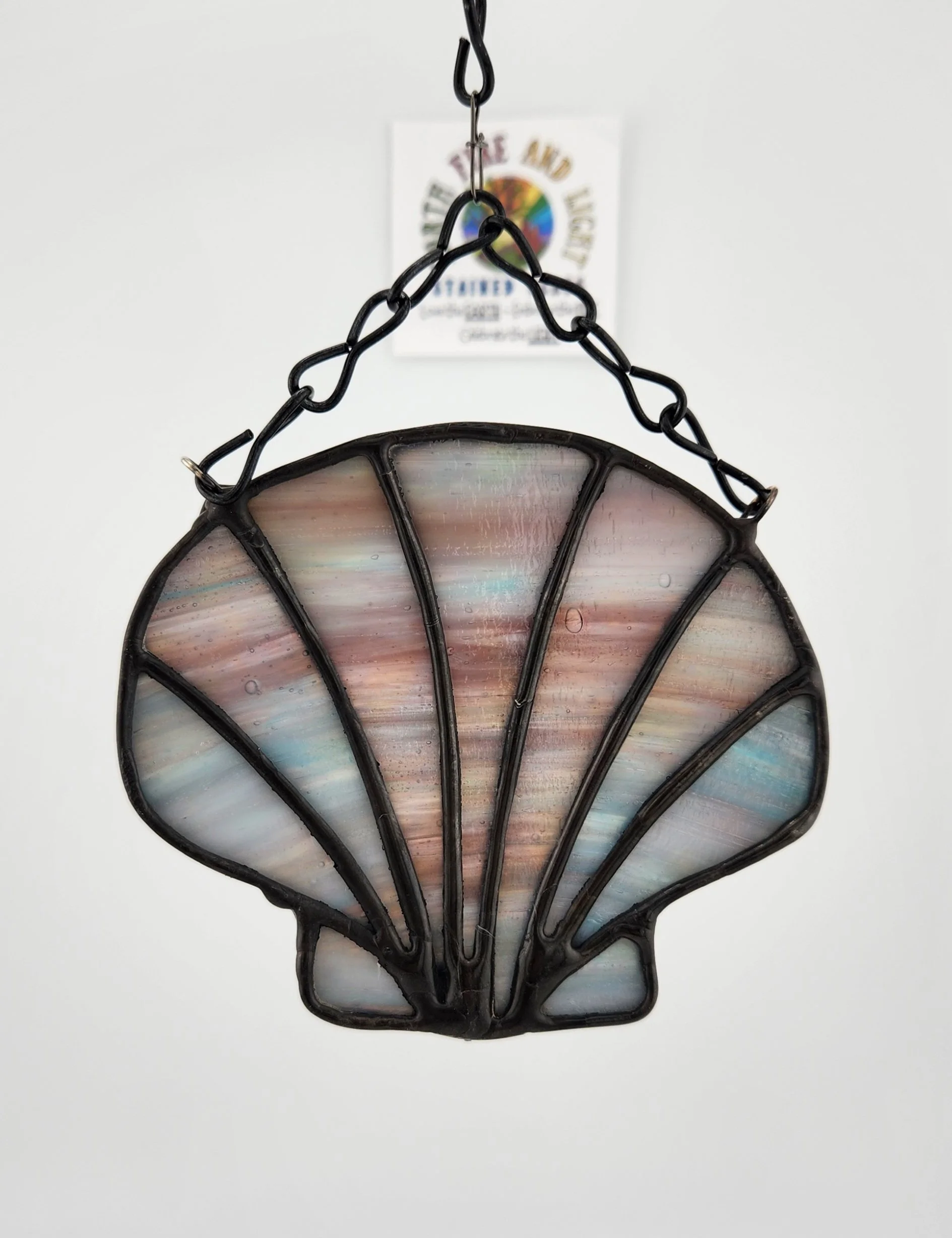 Stained glass scallop shell