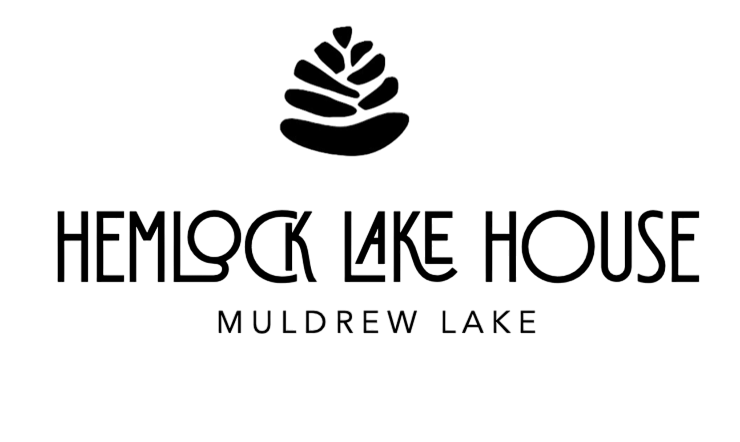 Logo for Hemlock Lake, Middle D Lake, featuring a stylized tree above the text.