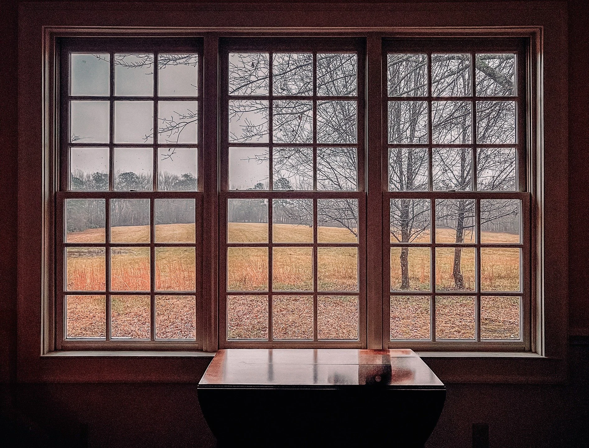 Rainy winter day near Mansfield.