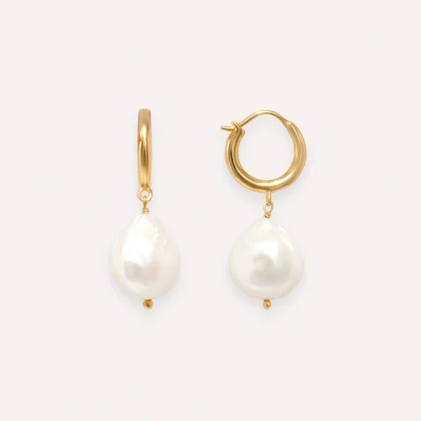 Baroque Pearl Hoops
