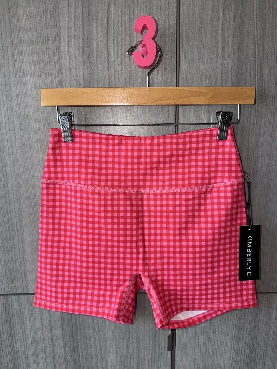 Gingham Print Biker Shorts