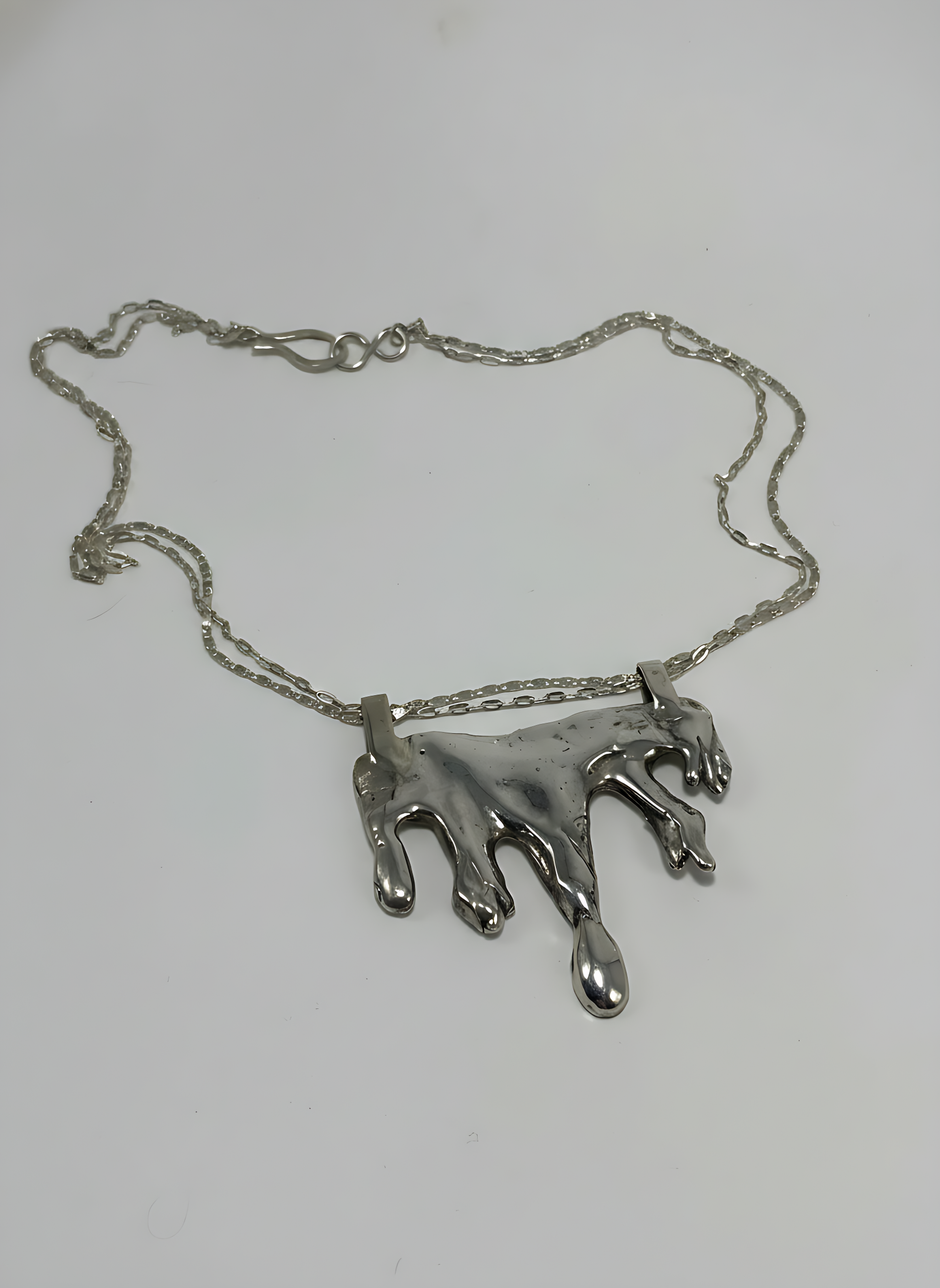 “Tha Drip” cast sterling silver pendant on sterling chain