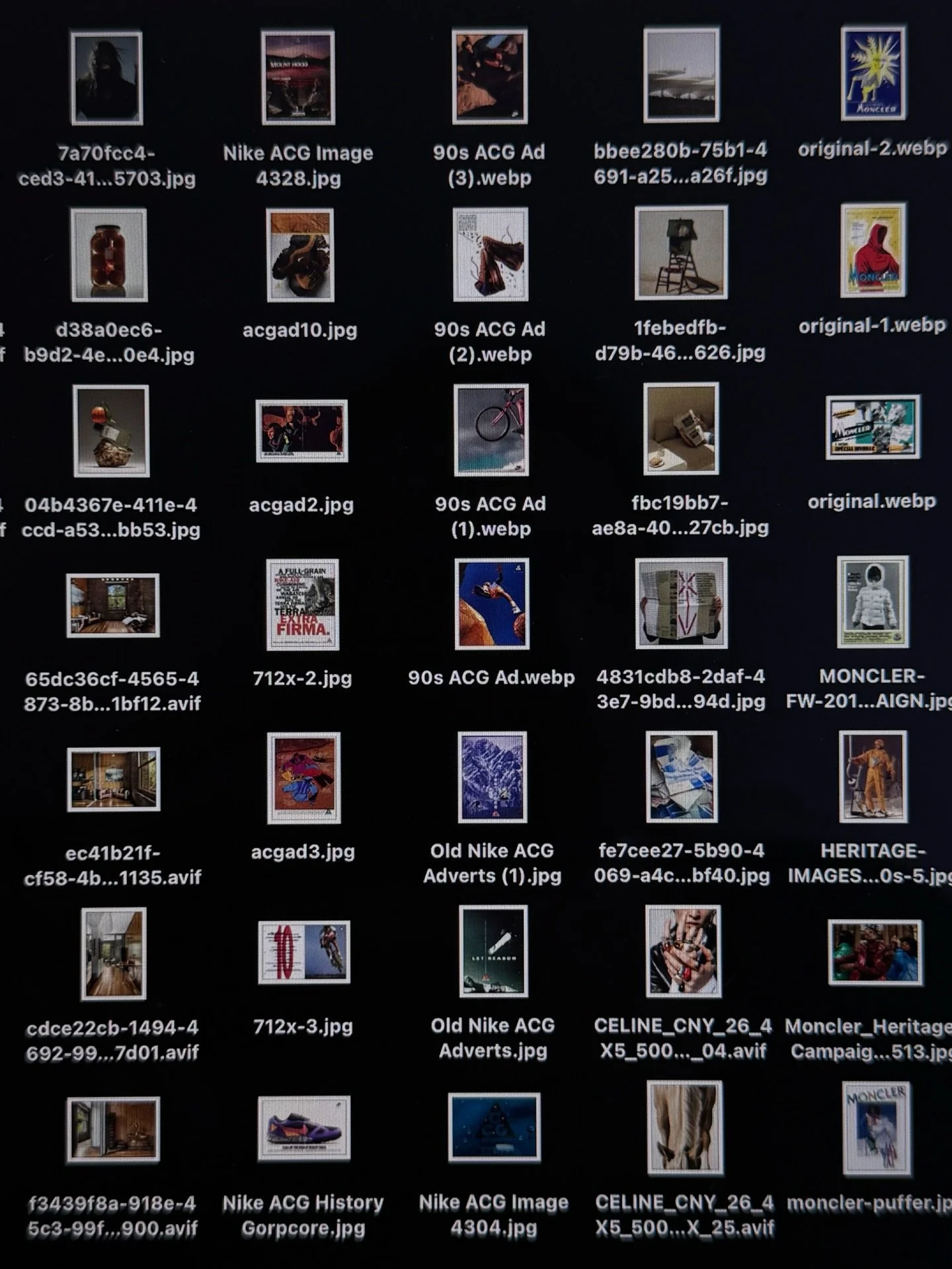 Your references are your creative fingerprint. Choose them carefully.

Every image on my desktop is there for a reason.

Not a vague mood. Not a general direction. Specific visual languages, colour palettes, typography choices, compositional decision