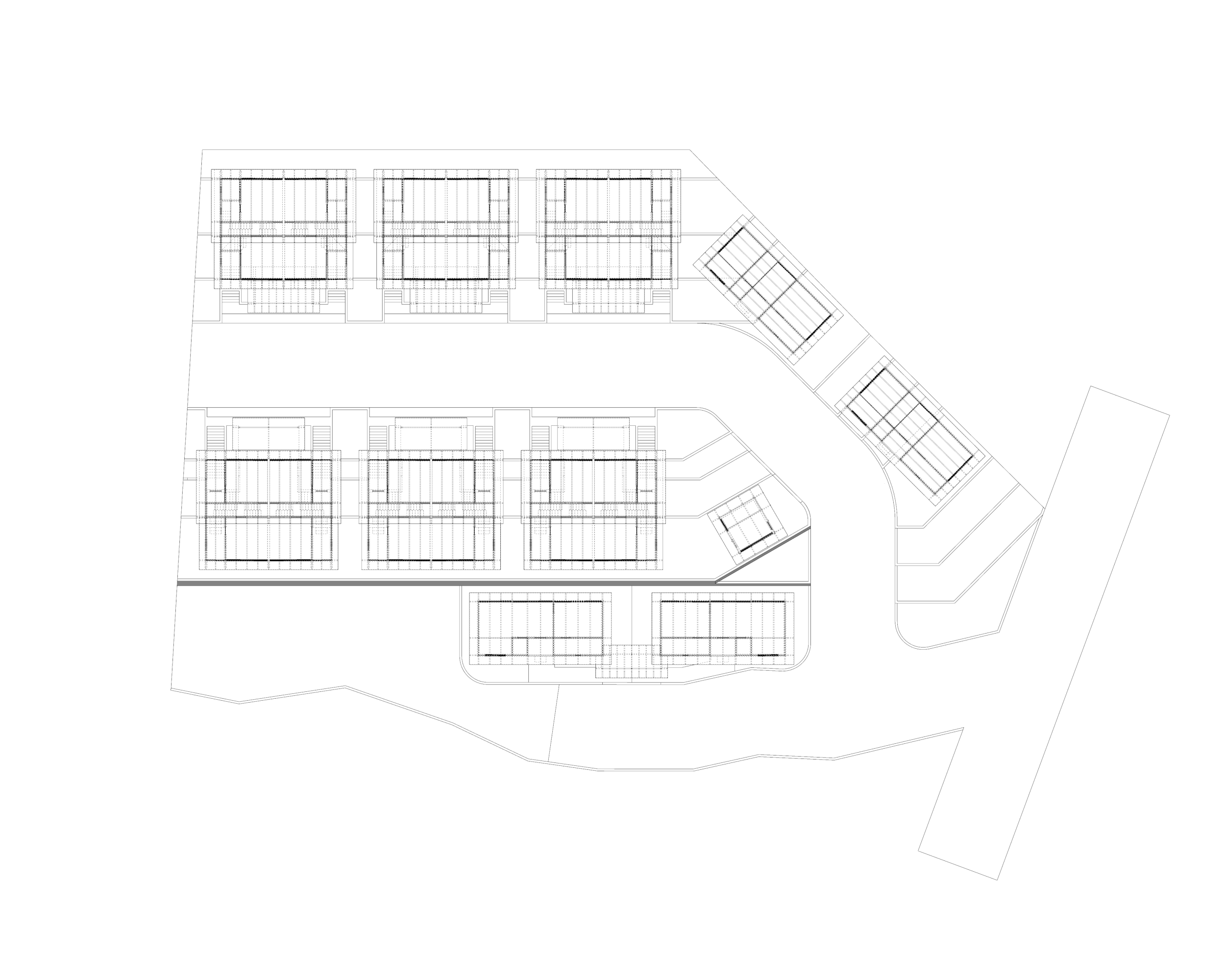 An architectural blueprint or technical drawing of a building or construction project.