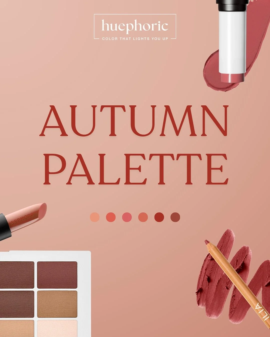 🍁 Autumn Palette 🍁

Warm, radiant tones in perfect harmony like rich terracottas, golden olives, and deep corals.

🌿 Pro Tip: Earthy matte and satin textures pair beautifully with your season&rsquo;s depth and warmth.

See your season come to life