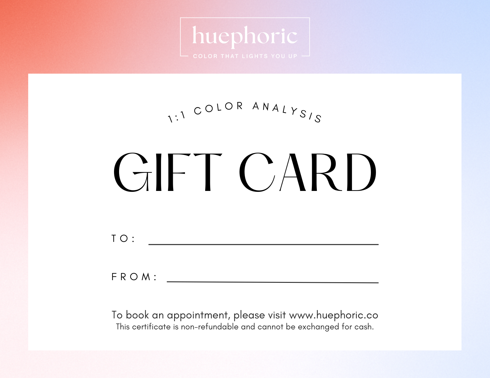 1:1 Virtual Color Analysis Session