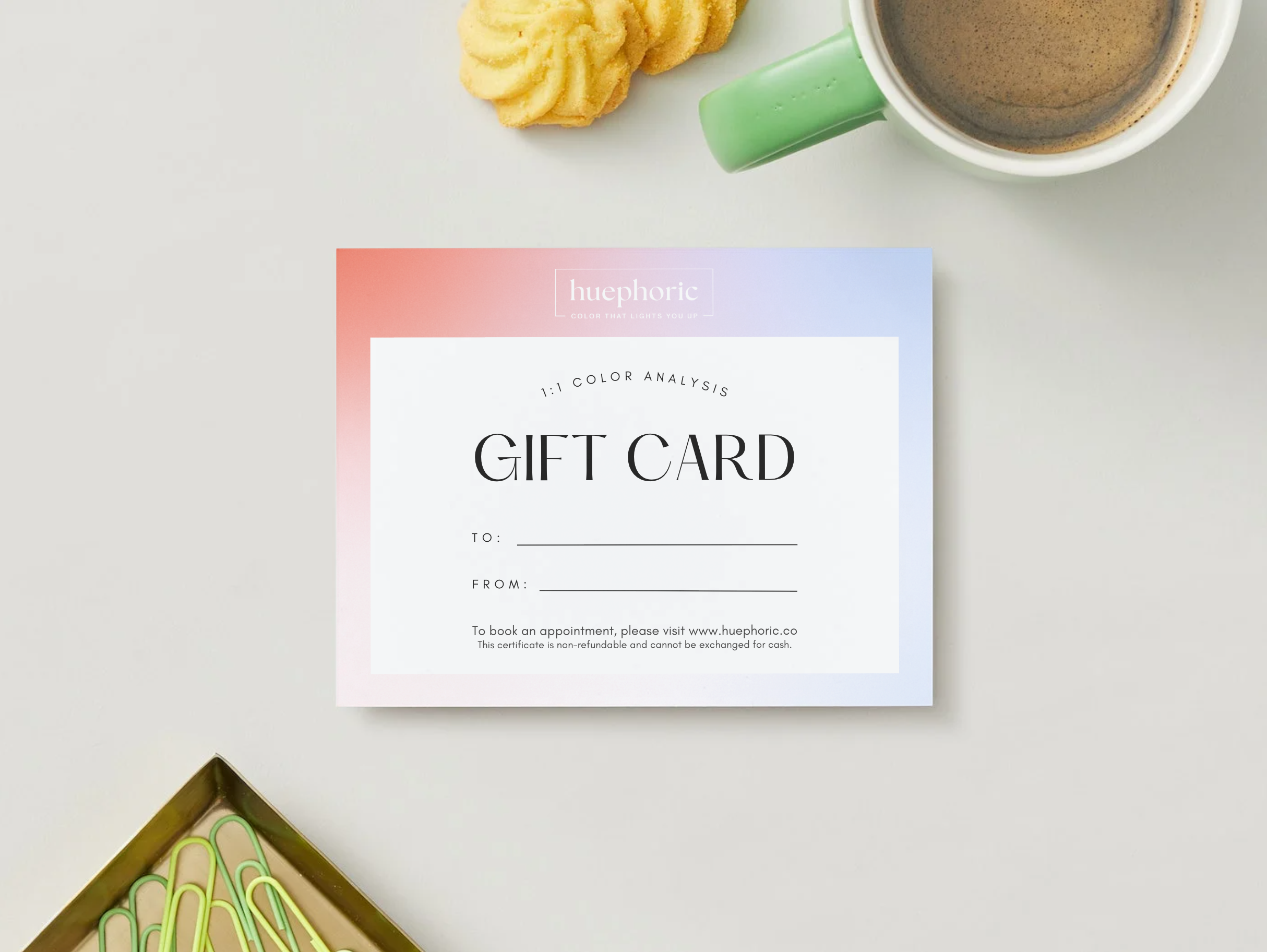Huephoric Chicago personal color analysis 1:1 gift-card