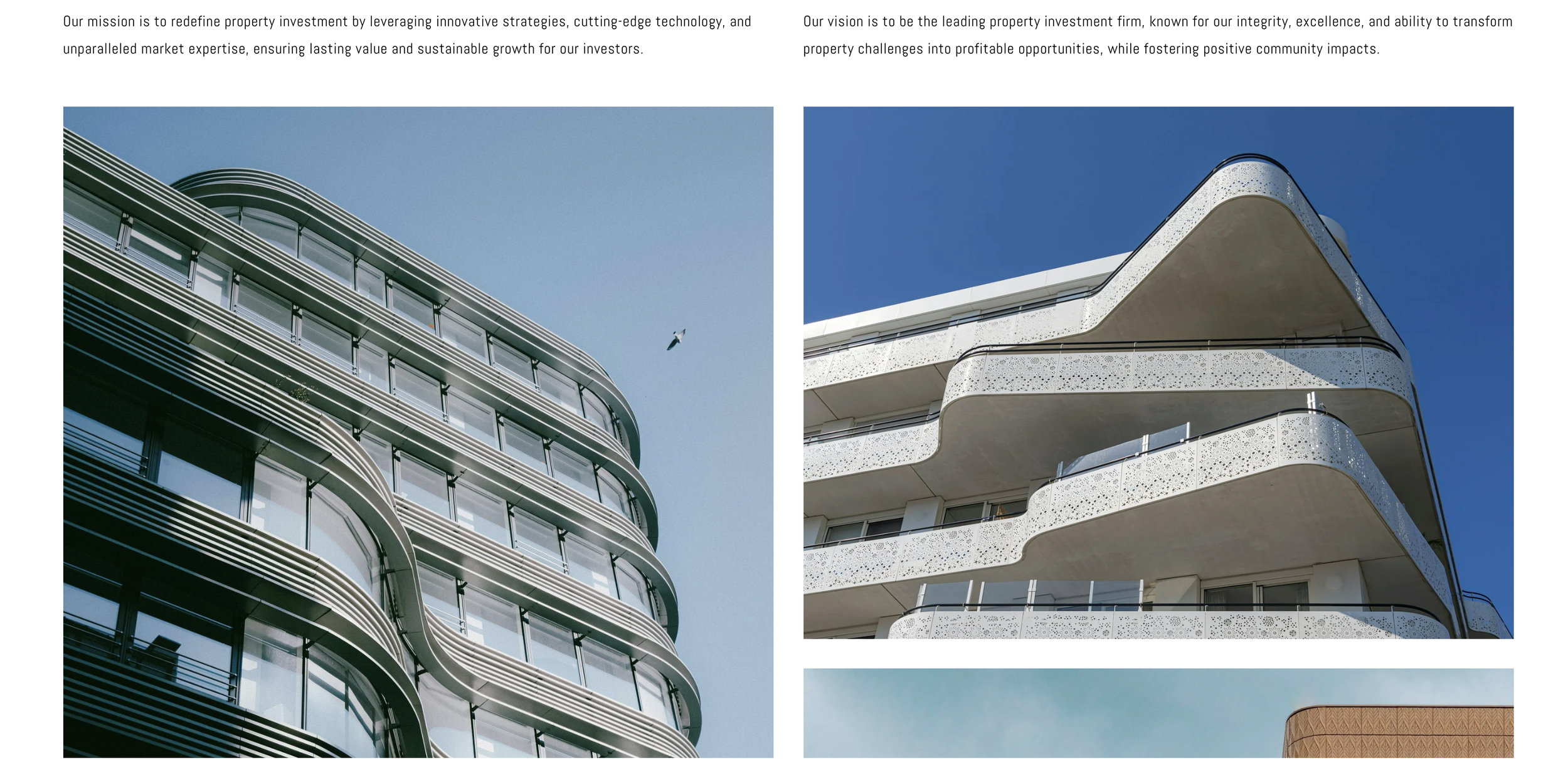 Tall, artistic residential buildings 