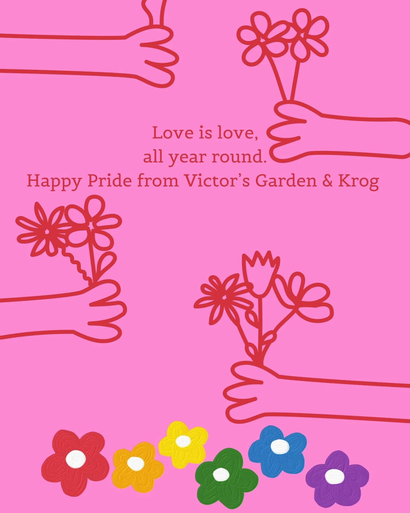 Love is love every day of the year, but especially this month and week are all about celebrating different kinds of love, identities and relationships. We are wishing everyone a happy, safe and love-filled Pride this weekend❤️🌈
Victor&rsquo;s Garden