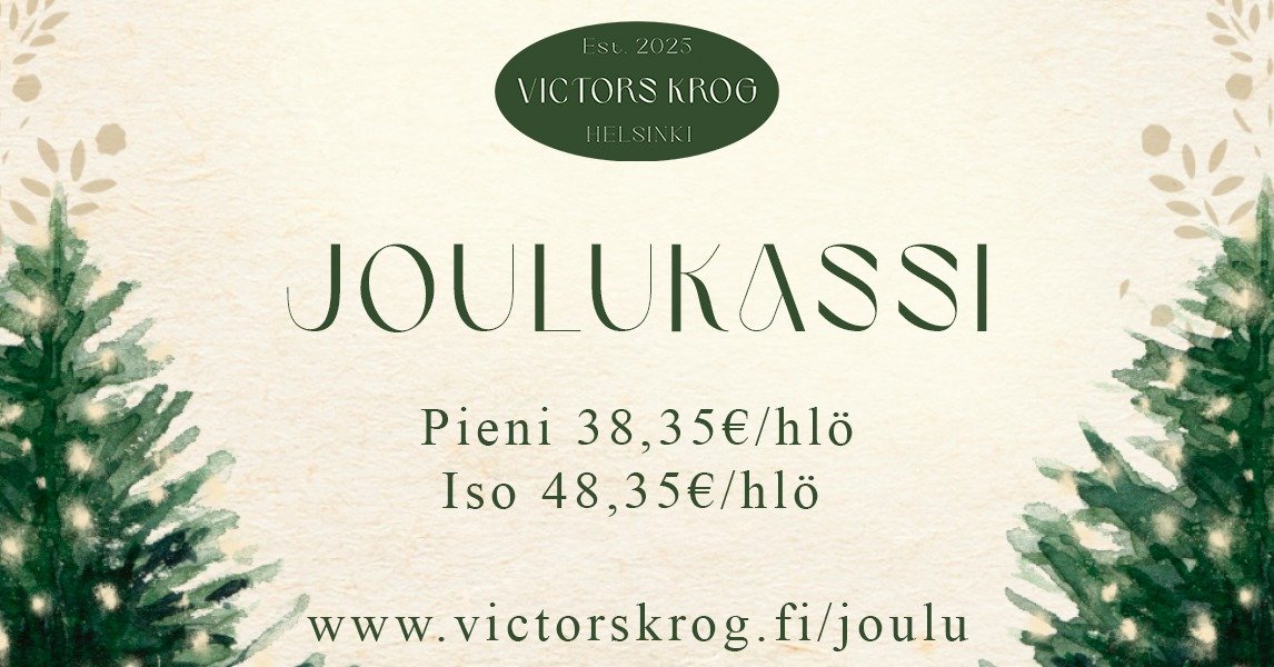 Nyt on tarjolla helpotusta Jouluun! 🎅👍 Victors Krogin Joulukassi t&auml;ytt&auml;&auml; isommankin p&ouml;yd&auml;n kotitekoisilla herkuilla. Katso lis&auml;&auml; www.victorskrog.fi/joulu ja tilaa omasi, tarjolla vain rajoitettu m&auml;&auml;r&aum