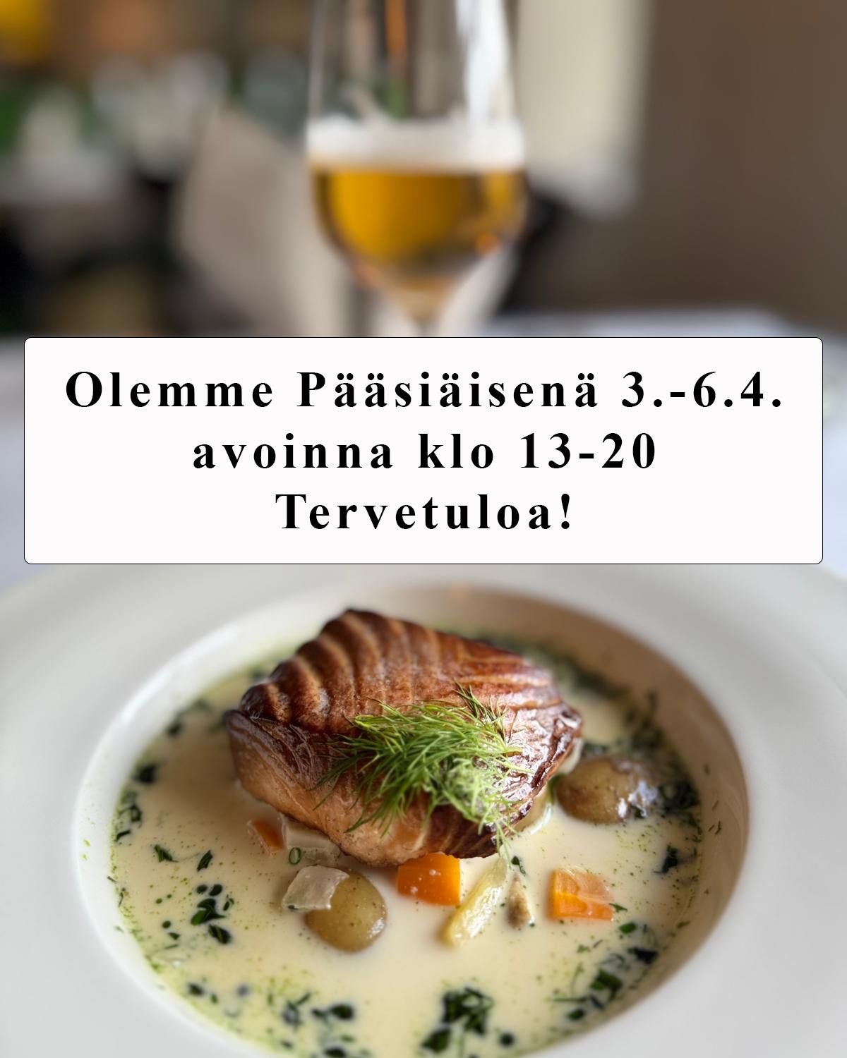 Nyt on aikaa herkutella! 🥳👍Victors Krog pit&auml;&auml; ovet avoinna P&auml;&auml;si&auml;isen ajan 3.-6.4. klo 13-21 ja kutsuu sinut herkuttelemaan. Tutustu ruokalistaamme osoitteessa www.victorskrog.fi/menu, varaa p&ouml;yt&auml; ja tule nauttima