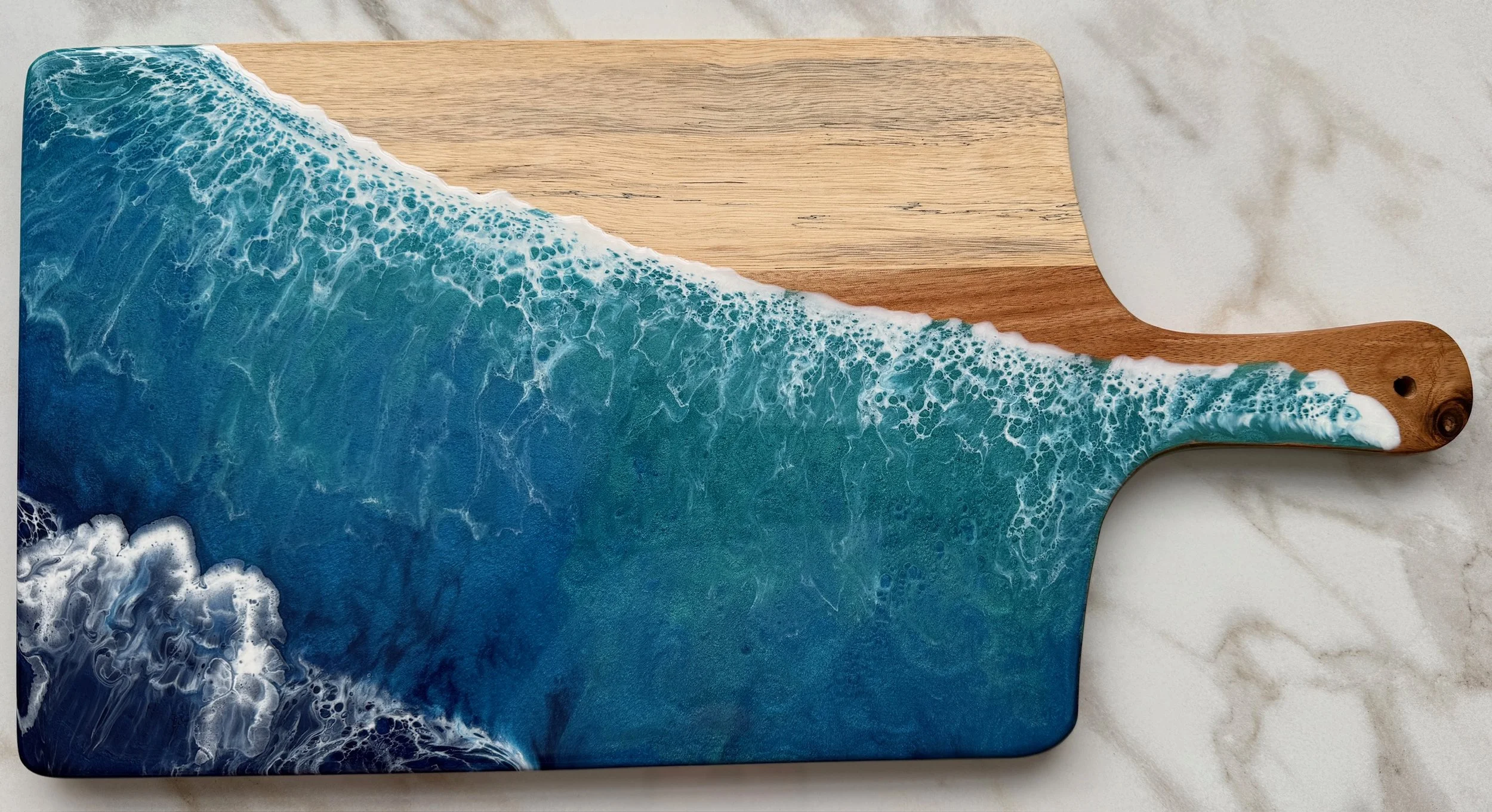 Ocean Wave Functional Wood Resin Art - Charcuterie Boards