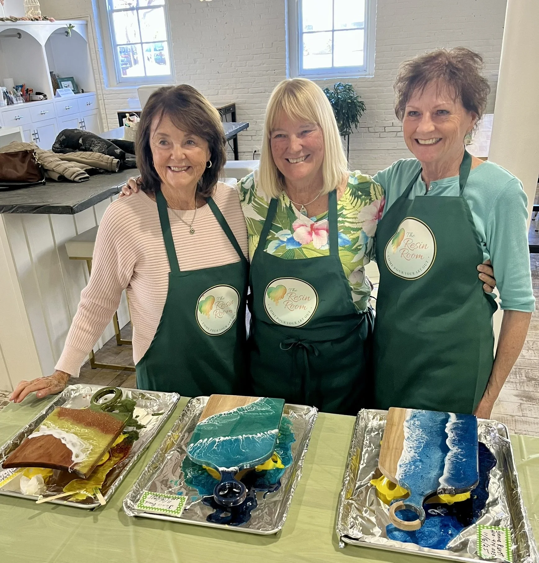 Wood Resin Workshop Birthday Party - functional Charcuterie board