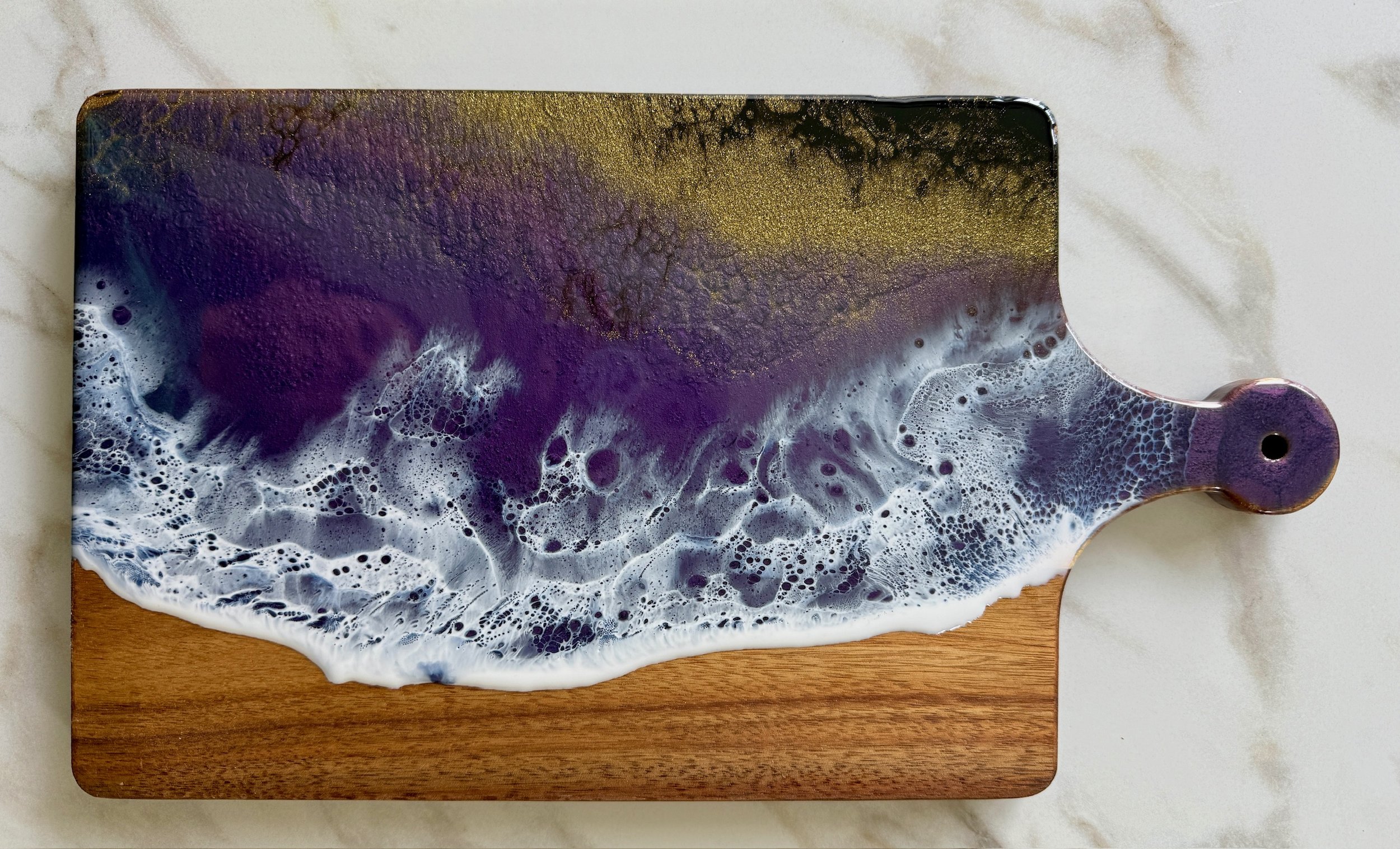 Baltimore Raven colors Functional Wood Resin Art - Charcuterie Boards