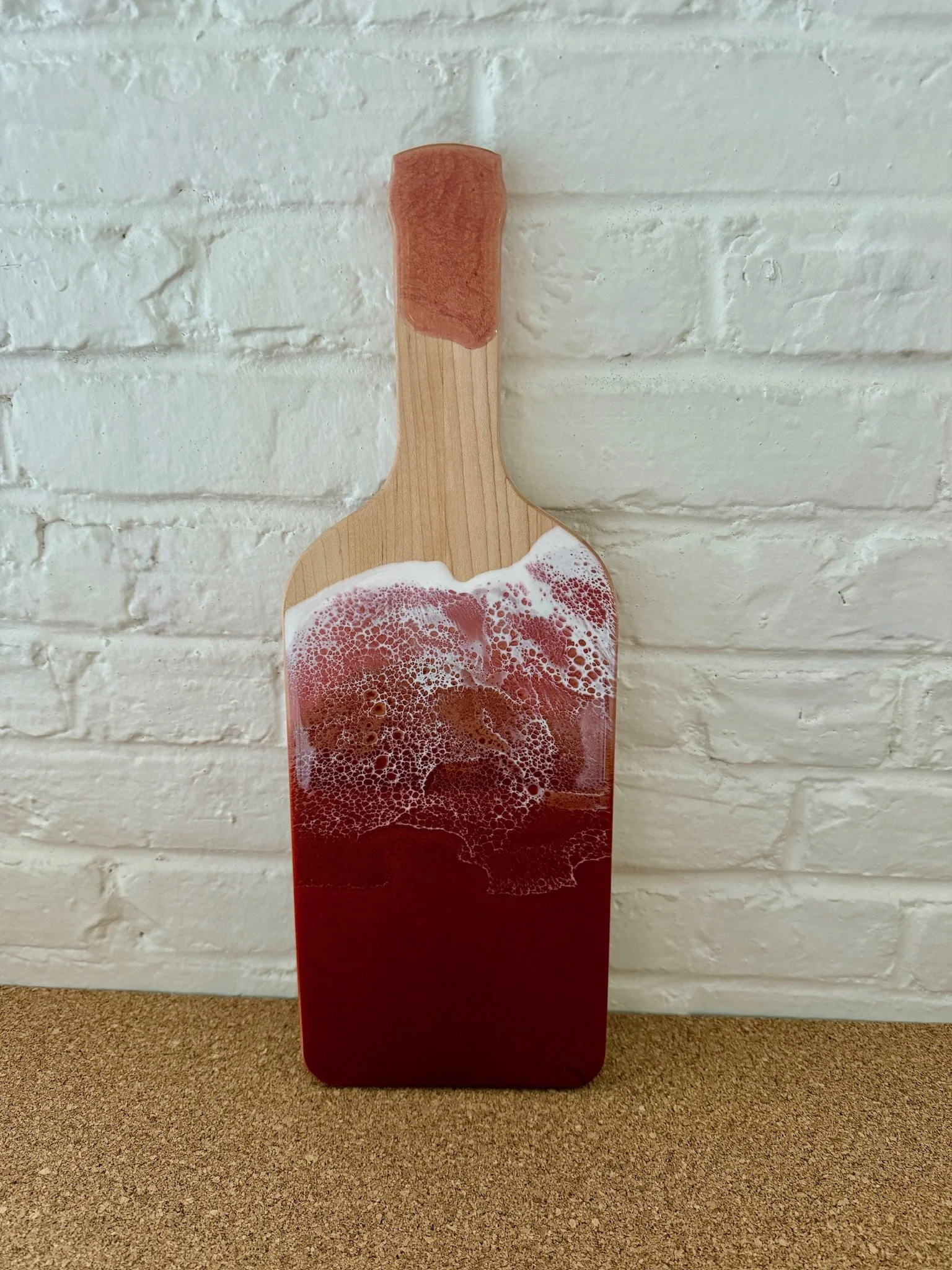 Valentine wine bottle resin ocean wave poured wine bottle charcuterie board