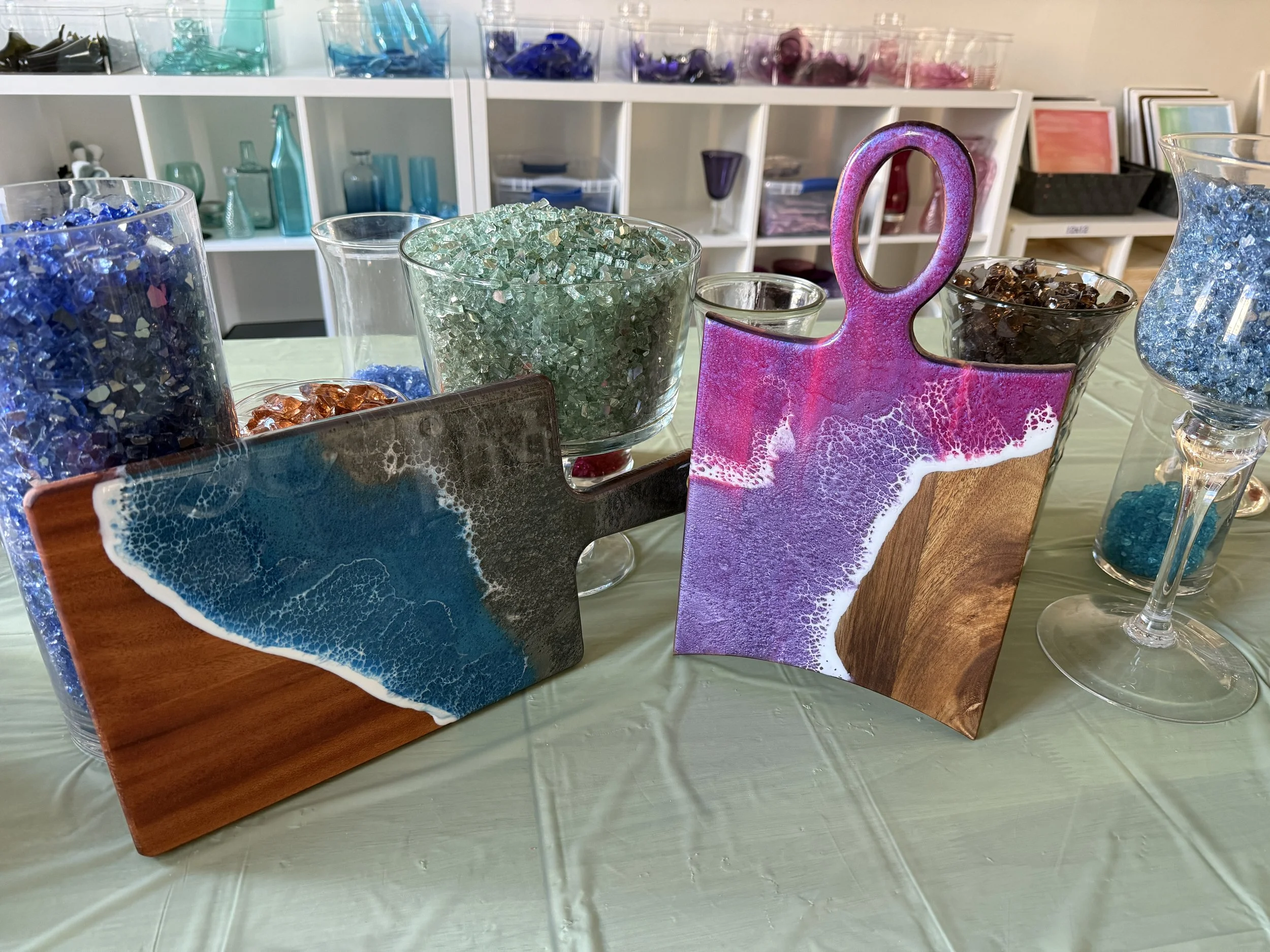 Functional Wood Resin Art - Charcuterie Boards