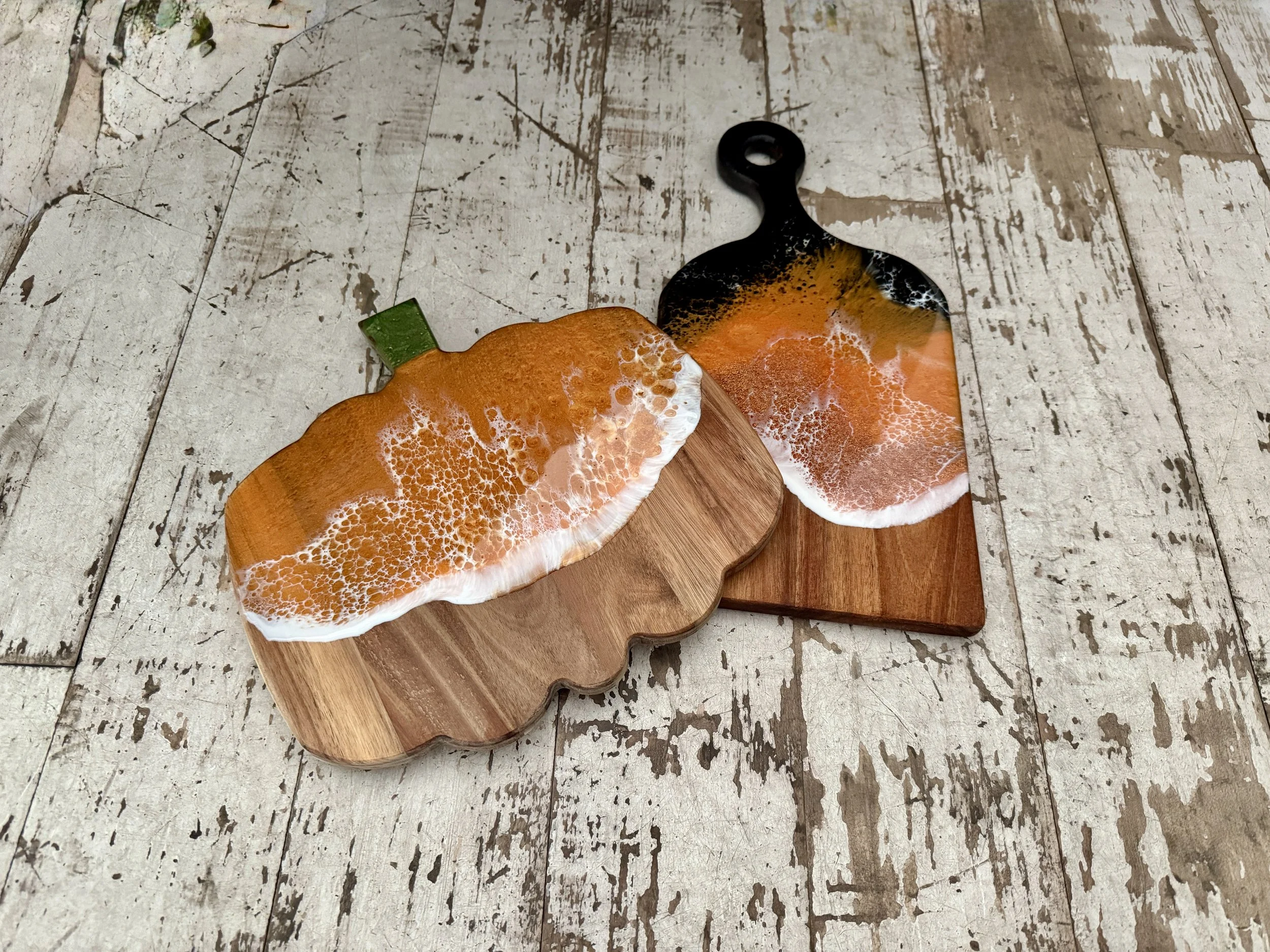 Pumpkin Functional Wood Resin Art - Charcuterie Boards