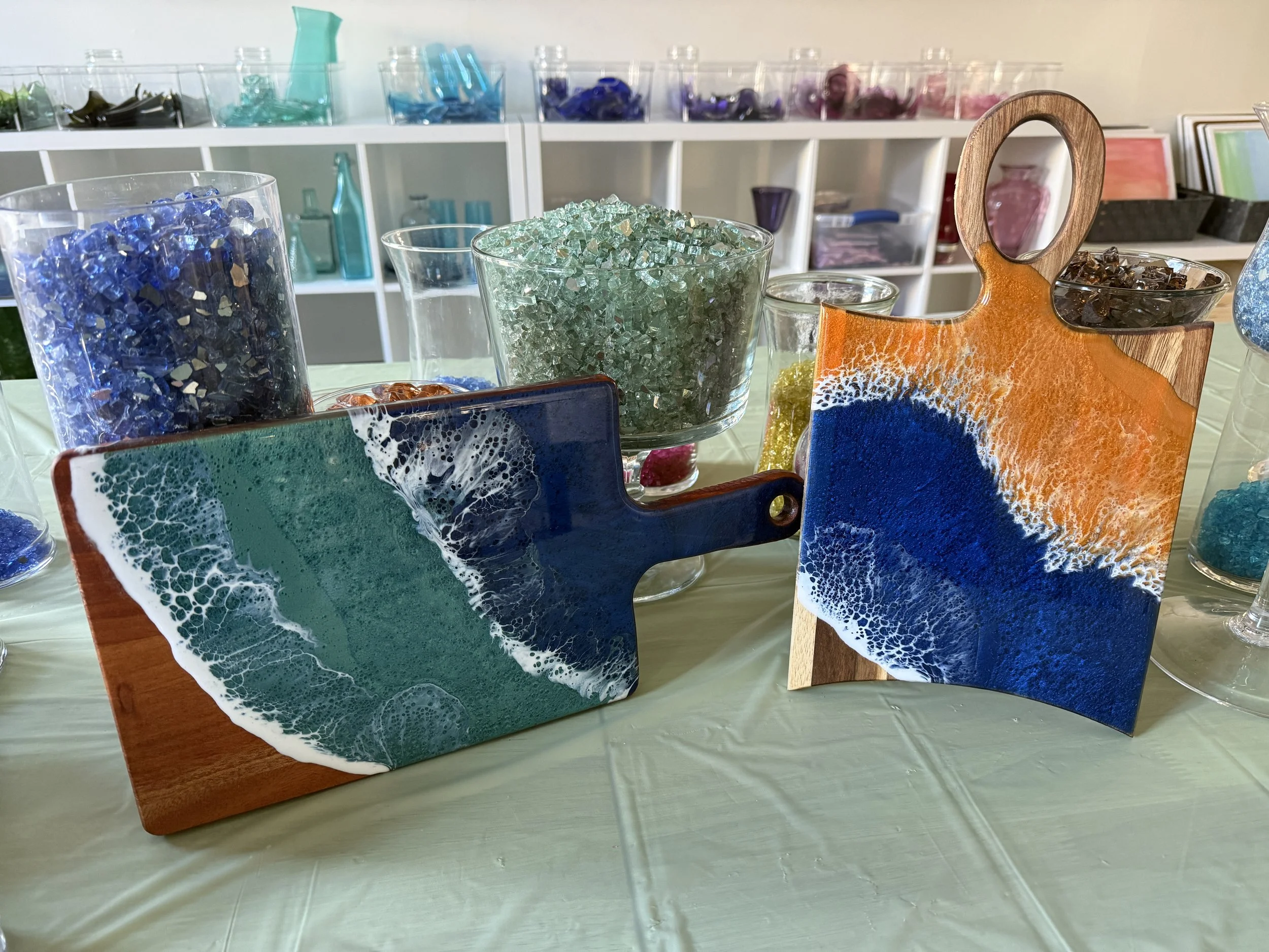 Functional Wood Resin Art - Charcuterie Boards