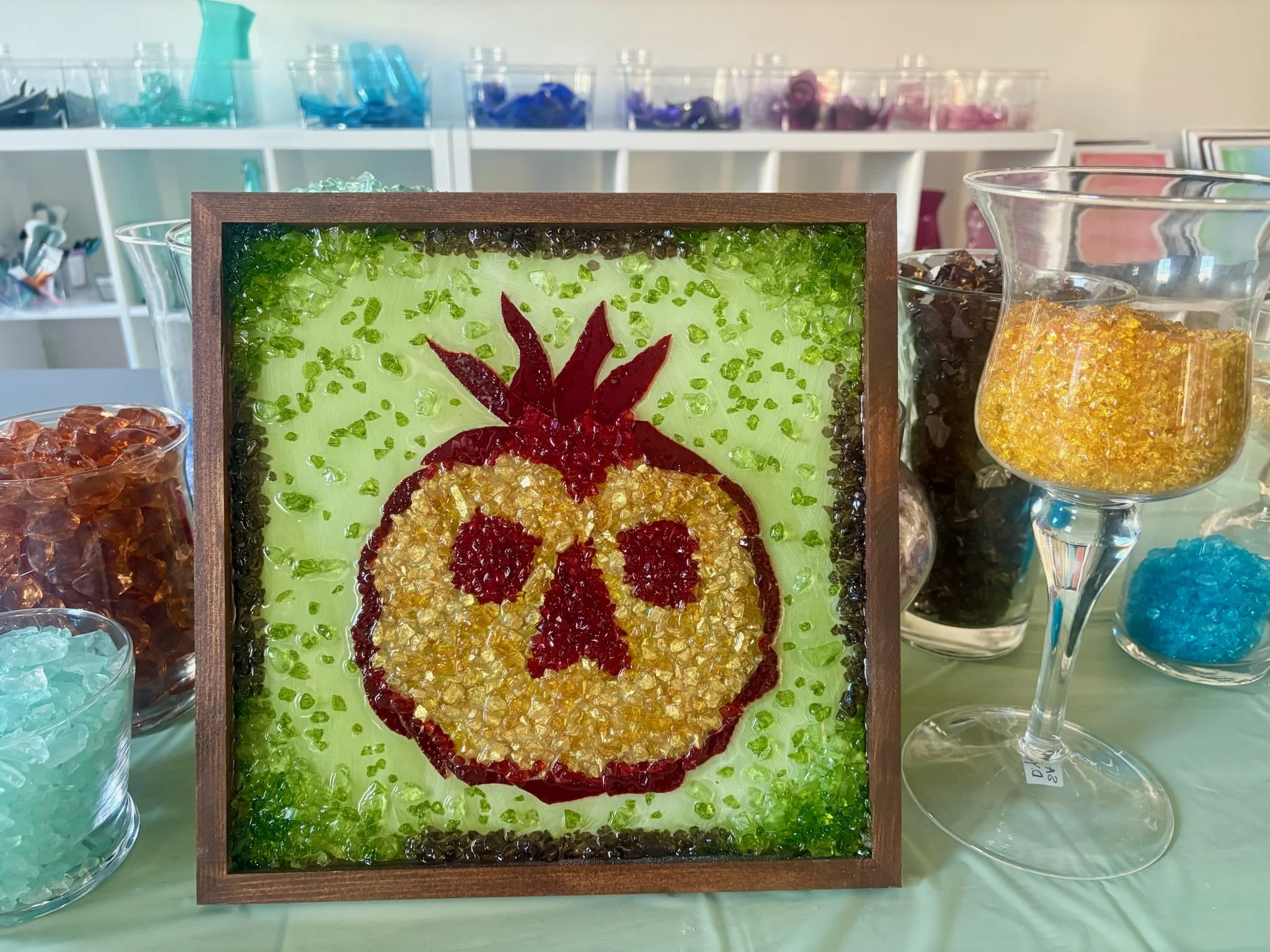 Cut/Crushed Glass Resin Art