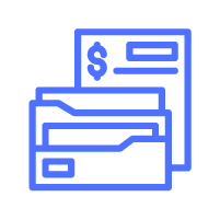 Icon of a wallet with a dollar bill behind it.