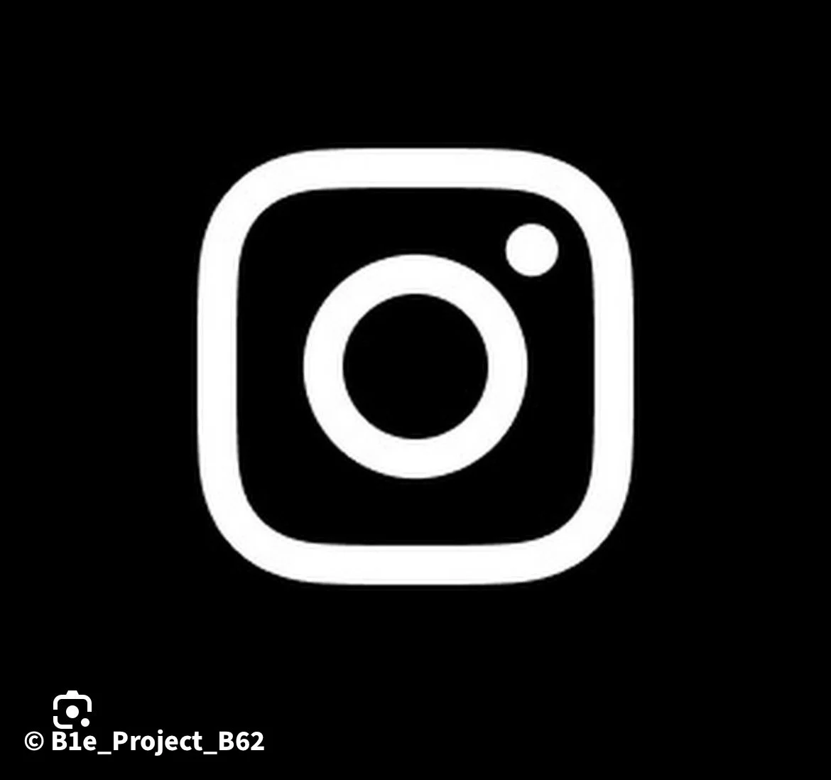 Black background with a white Instagram logo in the center.