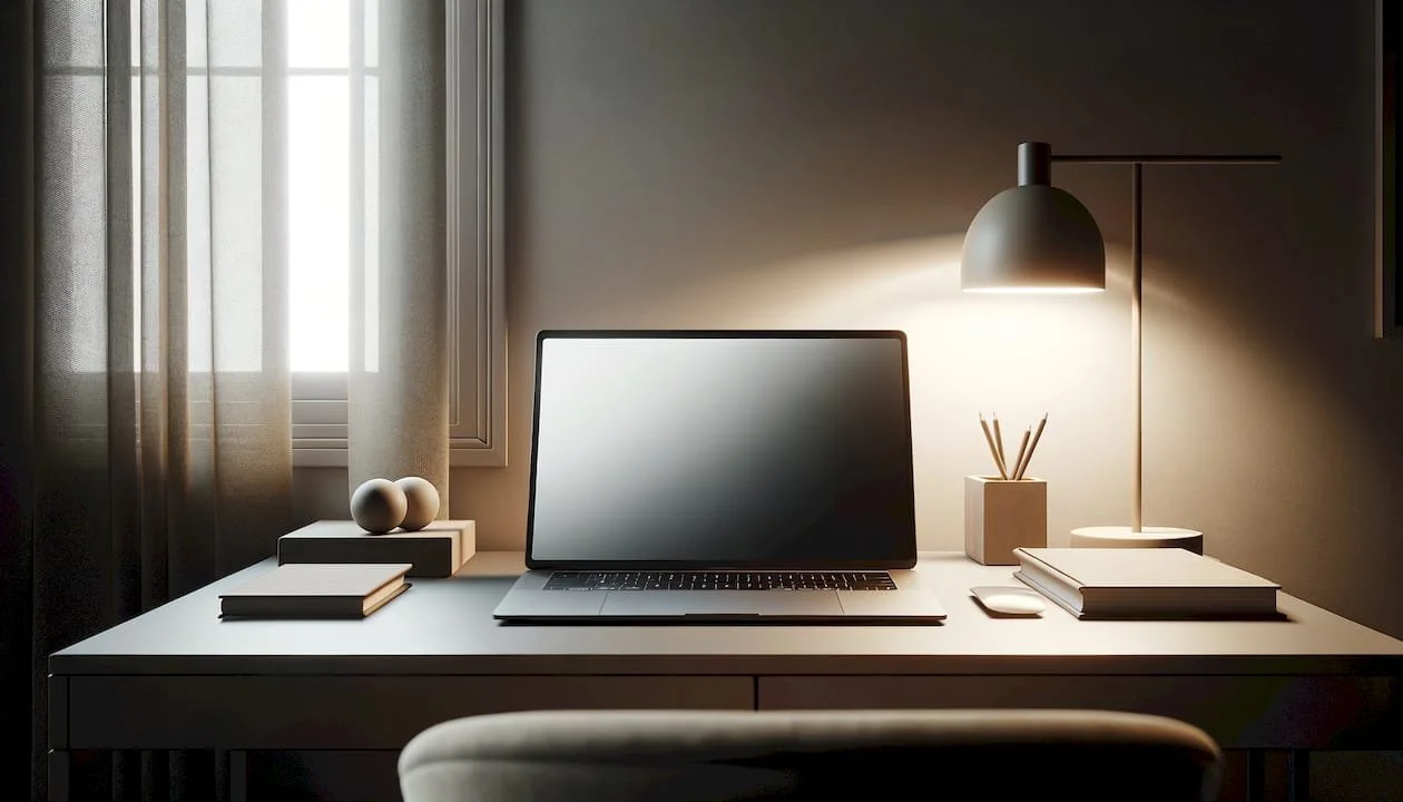A minimalist computer desk