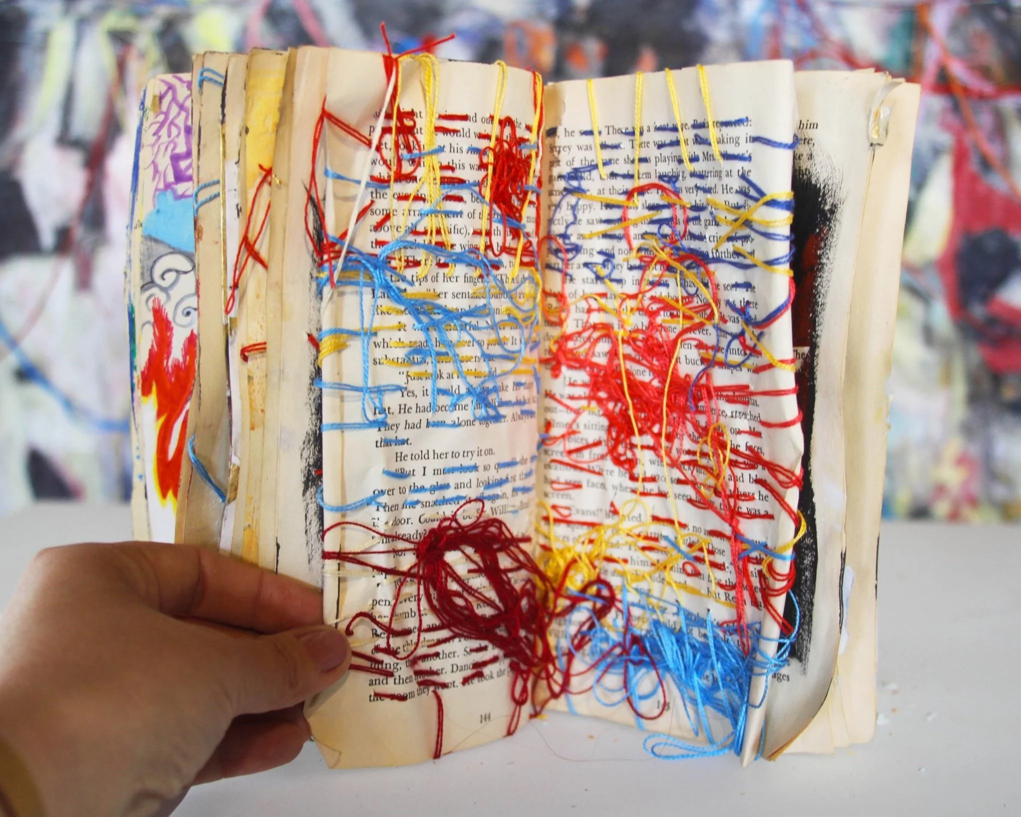 Interior Views from the Outside, Mixed Media Manipulated Book, 10in x 8 in. x 8in. 2023