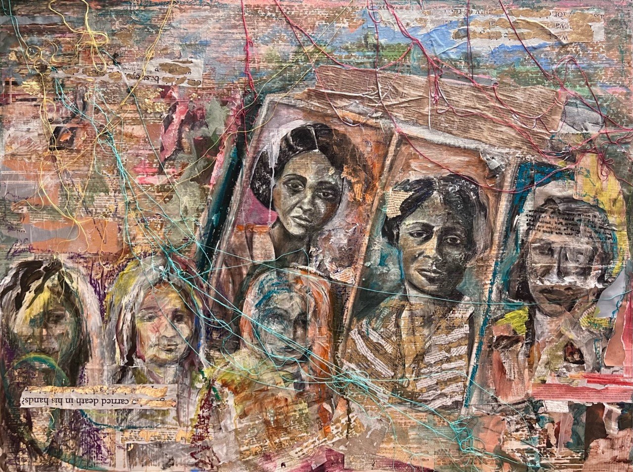 History Lessons, Mixed Media on Canvas, 47”x 36”, 2020