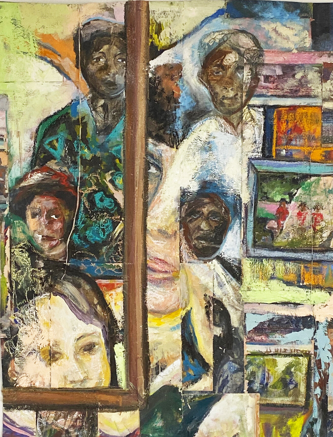 Frames, Oil on Unstretched Canvas, 34” x 46”, 2019