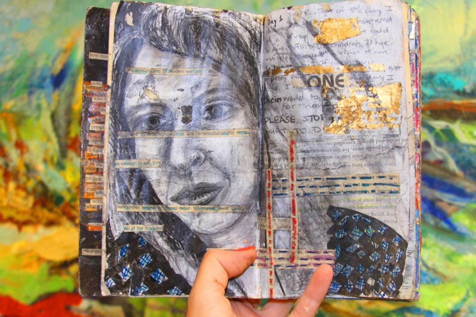 The Revisionist 1984 Revisited, Mixed Media Manipulated Book, 10 in x 8 in. x 8 in. 2020