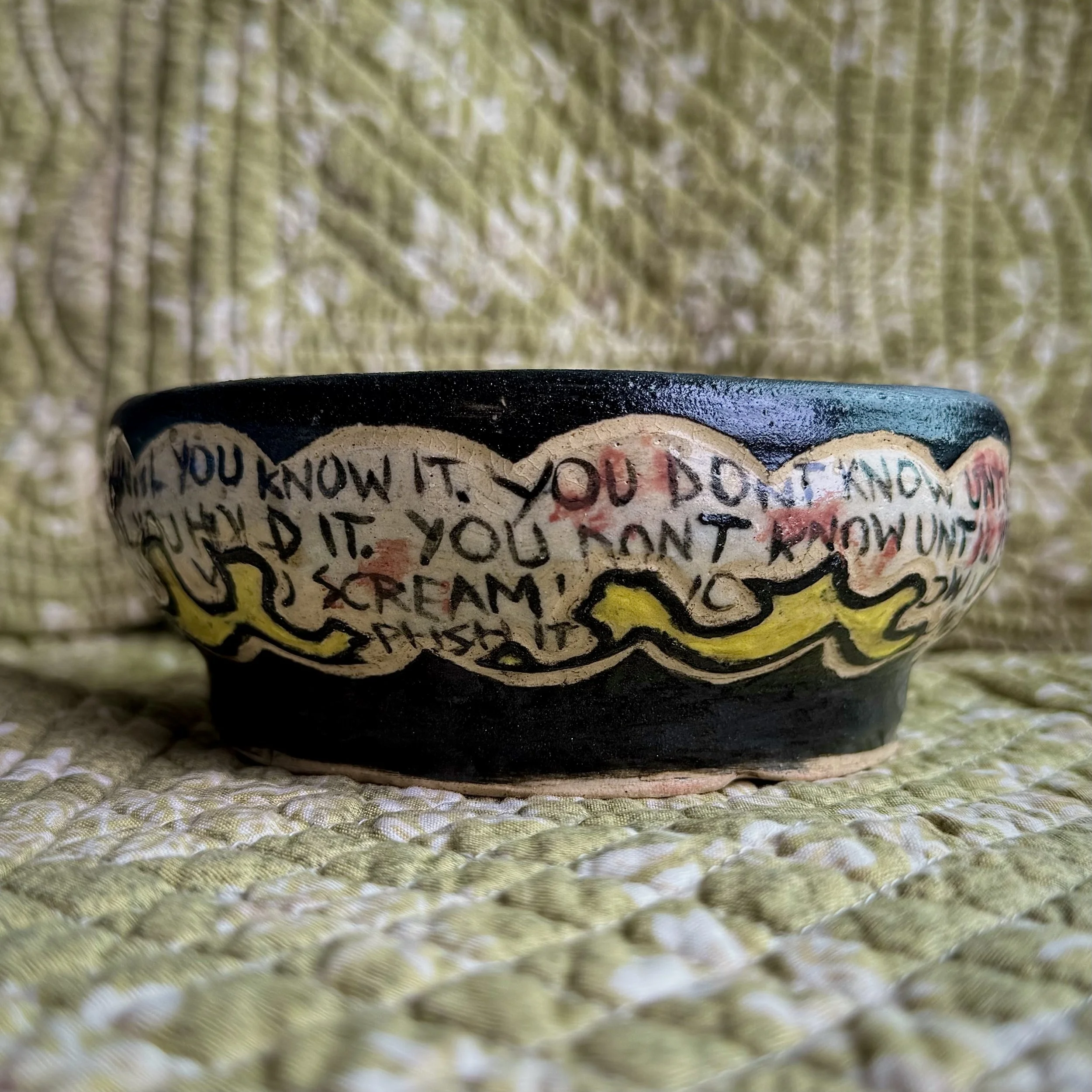 "YOU DON'T KNOW" (side view), 2024, slip paint and red earth clay