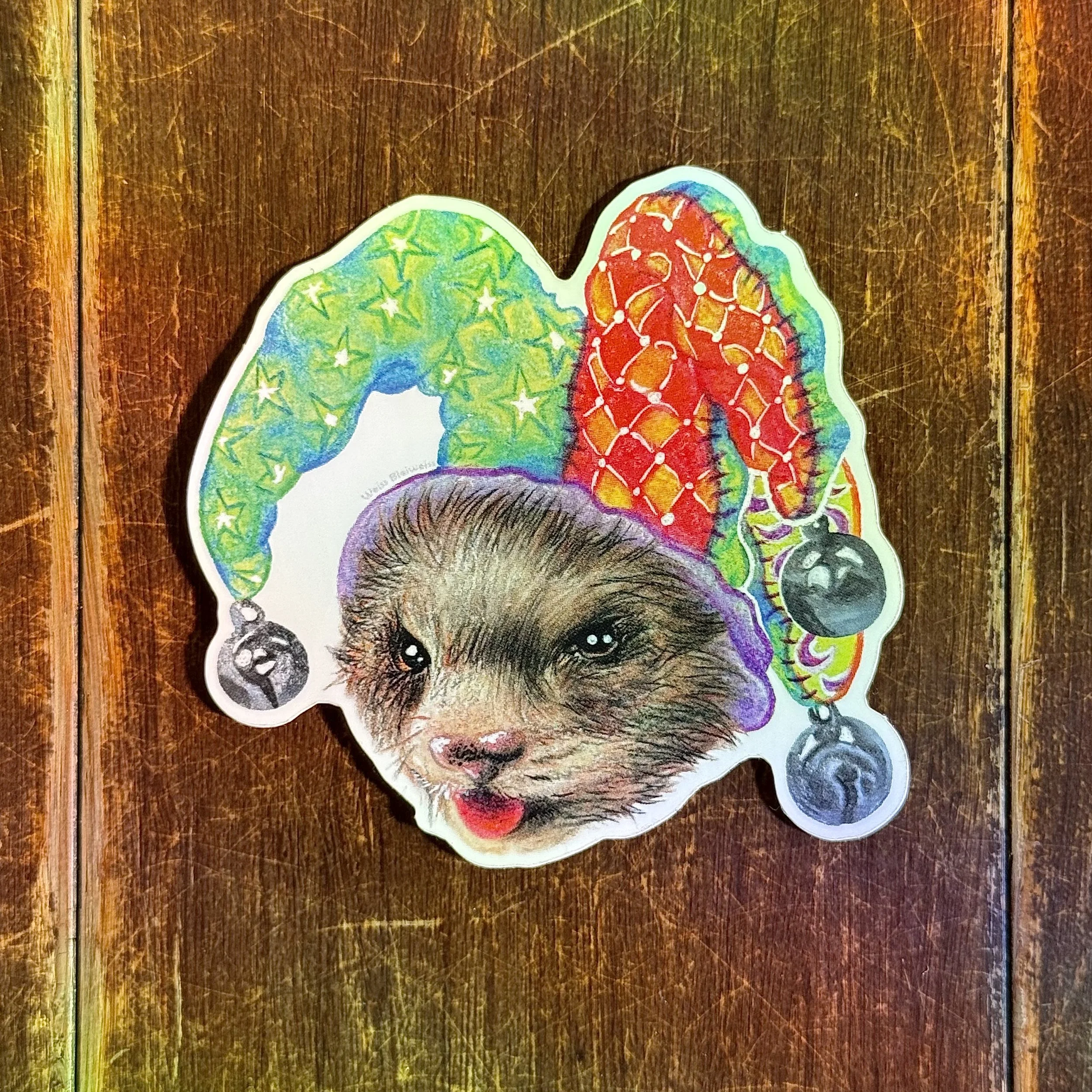 "Funny Little Ferret" sticker